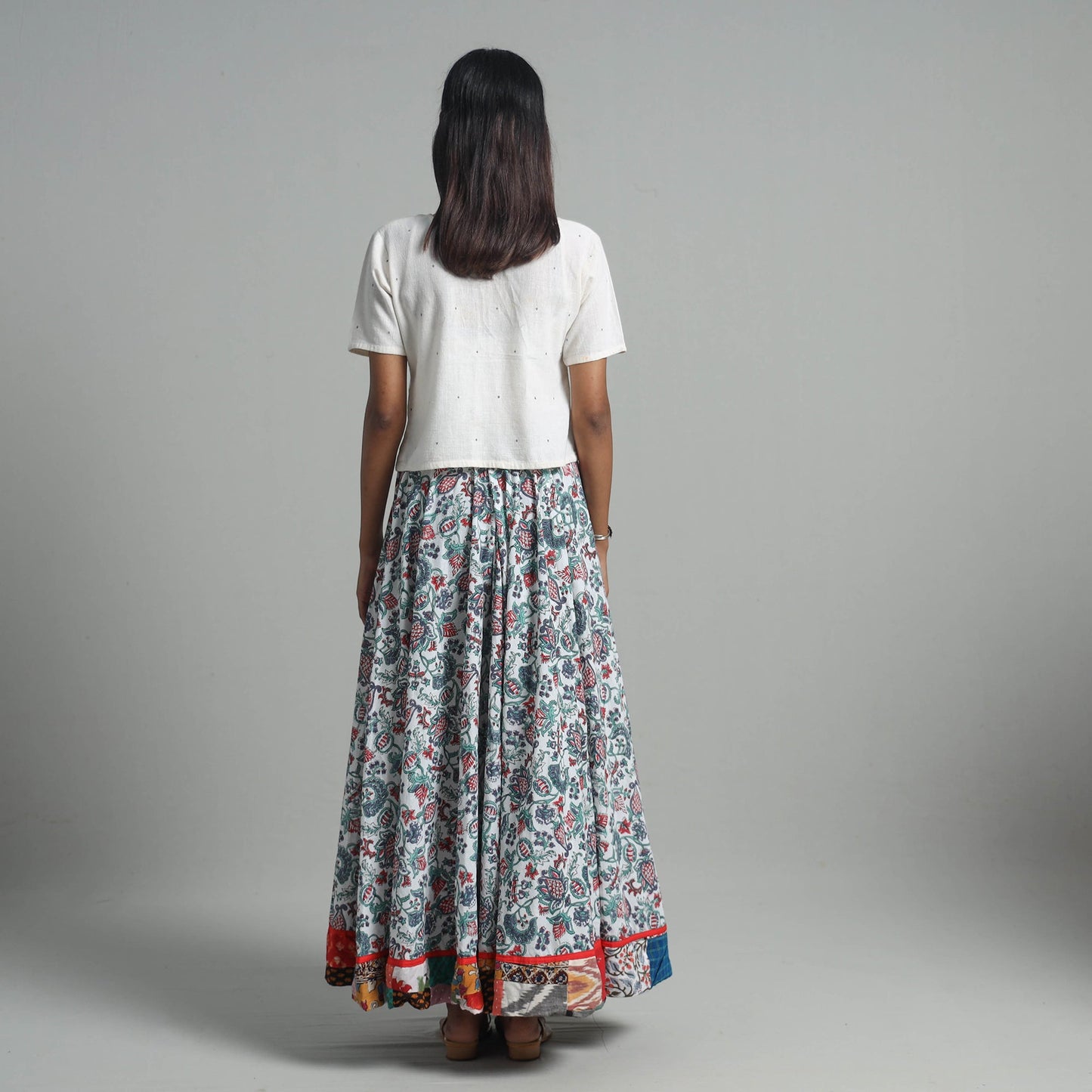 Shop Block Print Sanganeri Floral Skirt for Women