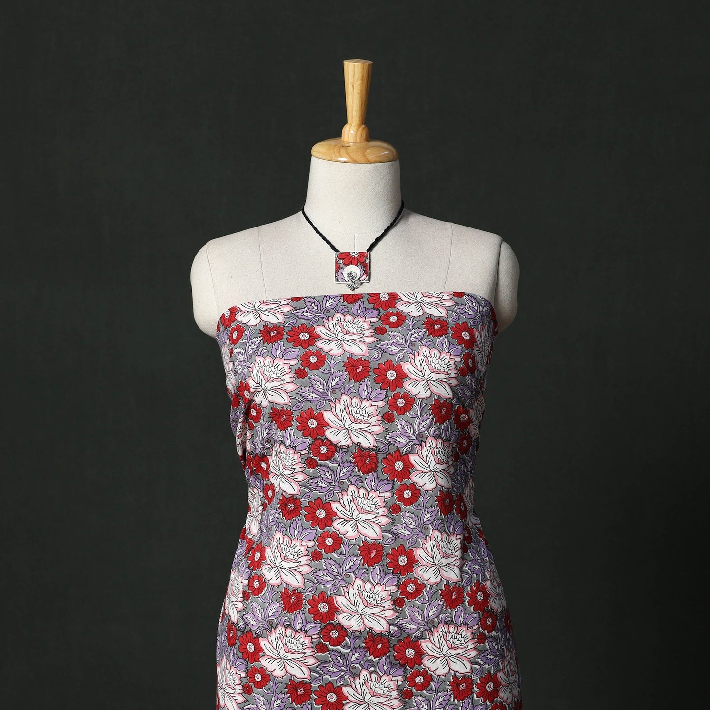 Sanganeri hand block print cotton 2pc unstitched dress