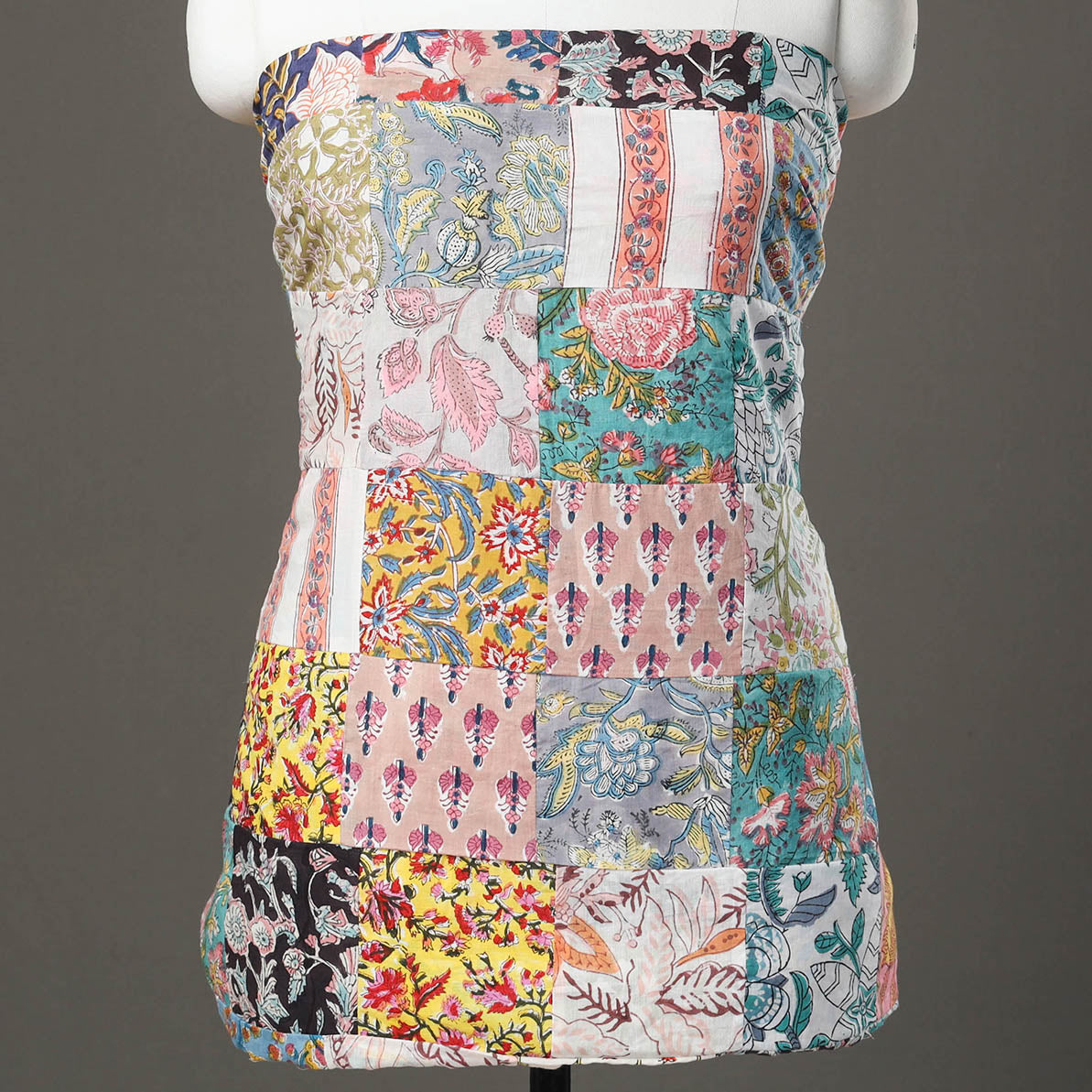 Multicolor - sanganeri patchwork unstitched kurta material