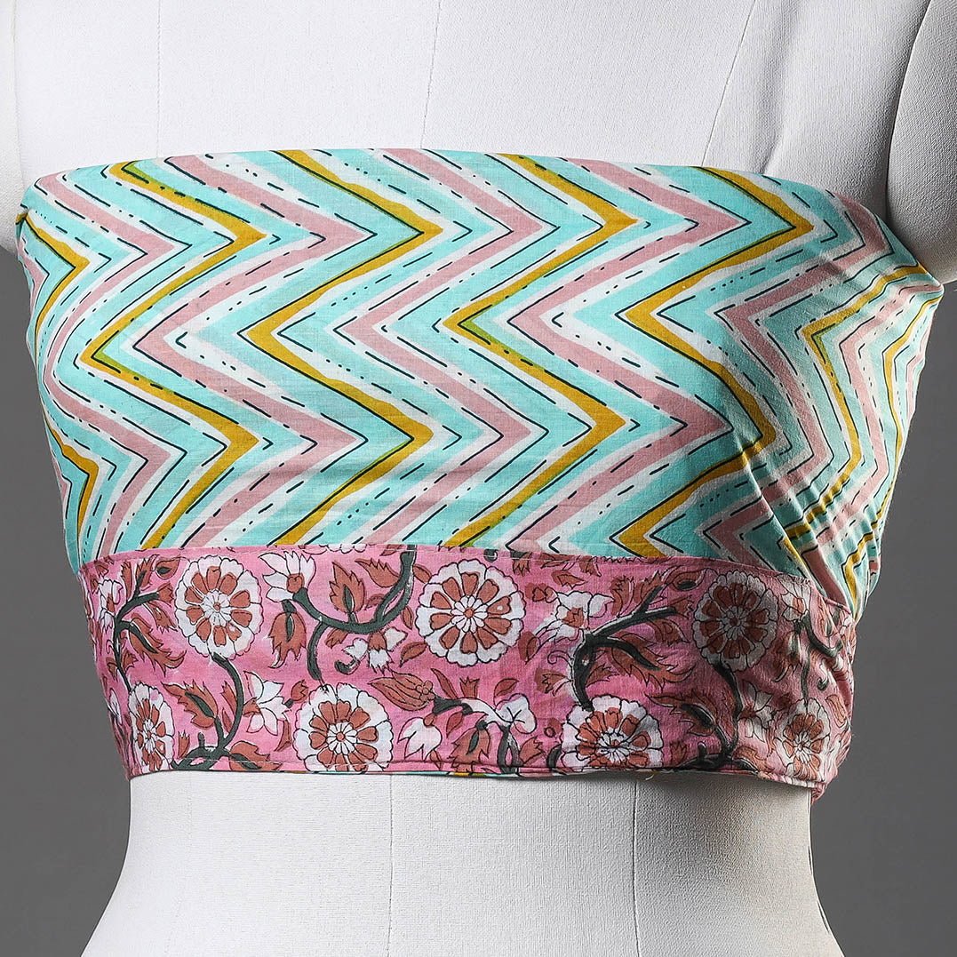 block printed blouse piece