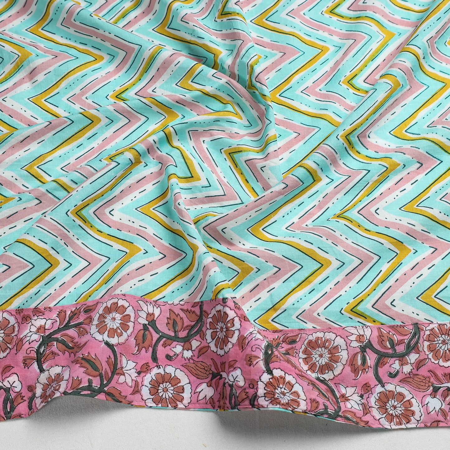 block printed blouse piece