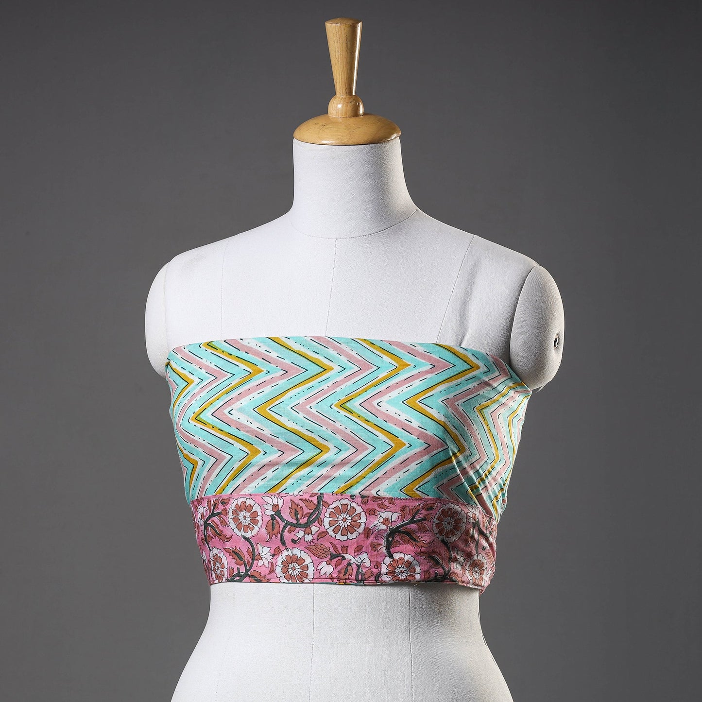 block printed blouse piece