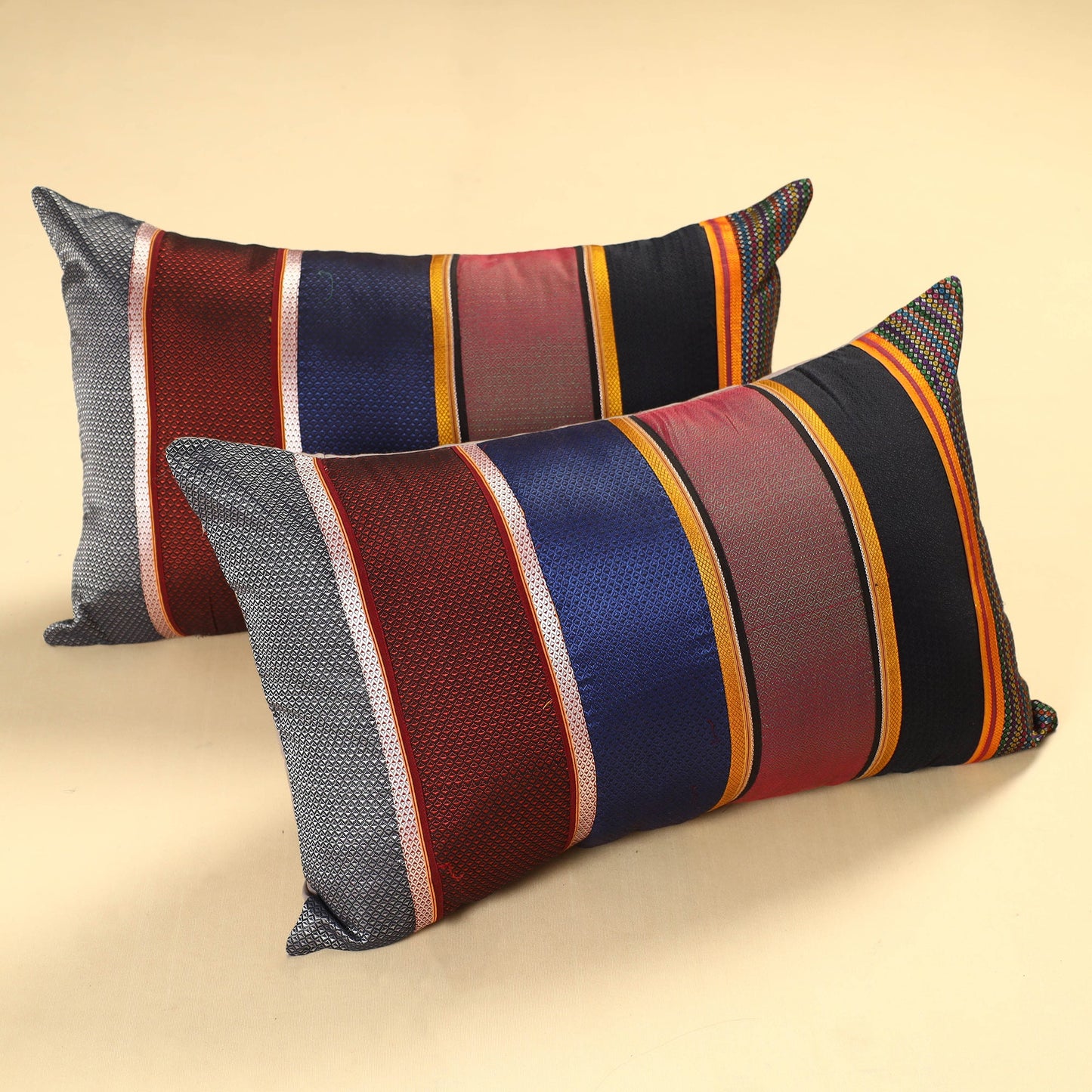 Set of 2 - Khun Patchwork Cotton Pillow Covers (25 x 15 in) 21