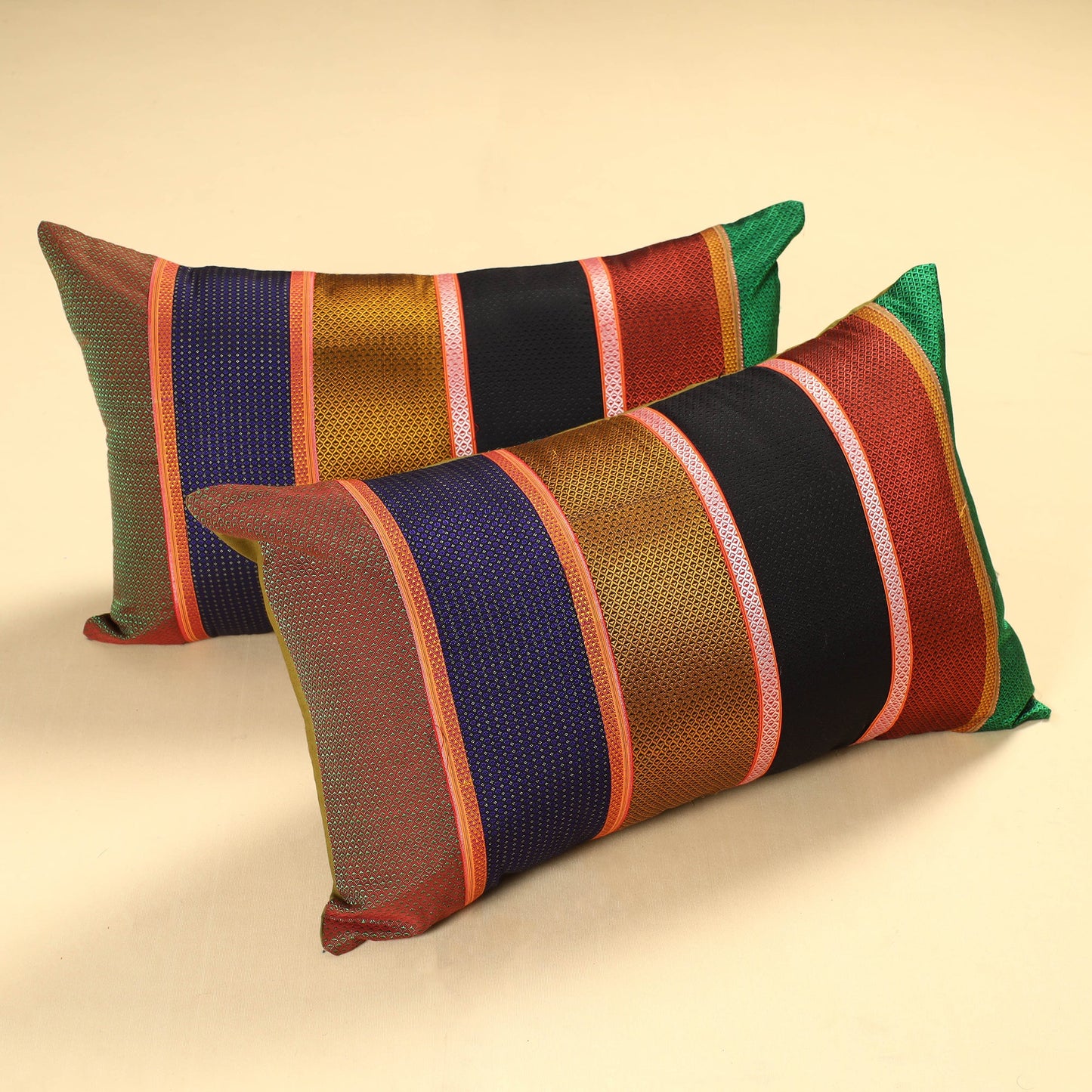 Set of 2 - Khun Patchwork Cotton Pillow Covers (25 x 15 in) 30