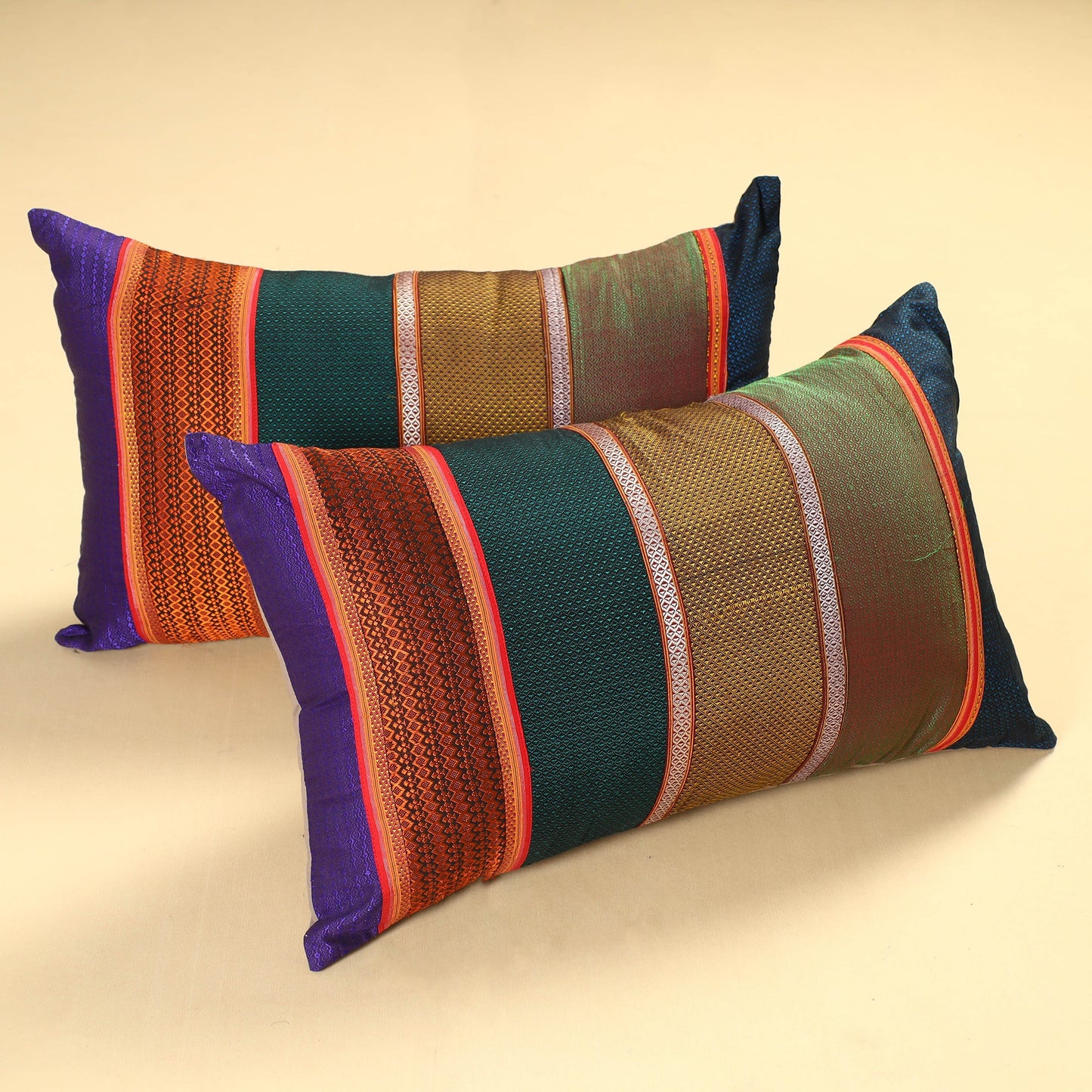 Set of 2 - Khun Patchwork Cotton Pillow Covers (25 x 15 in) 31
