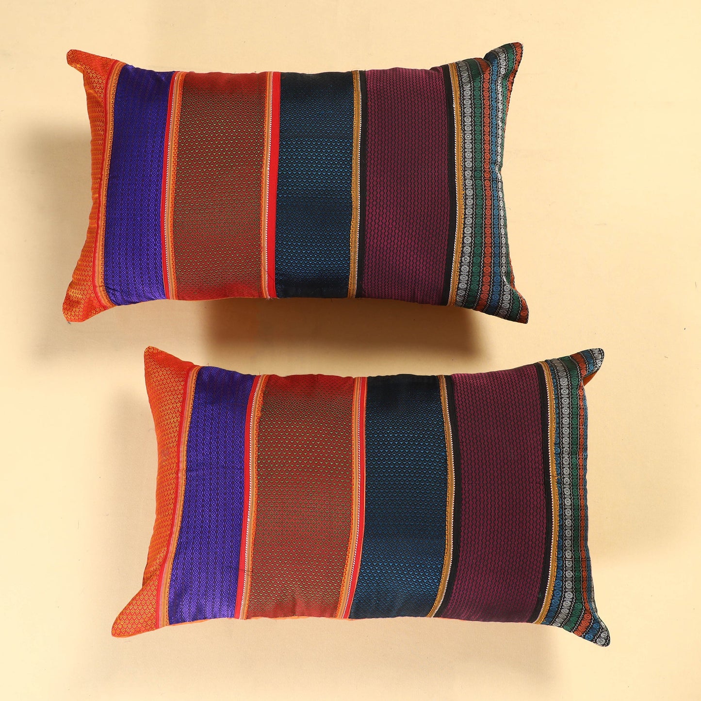 Set of 2 - Khun Patchwork Cotton Pillow Covers (25 x 15 in) 34
