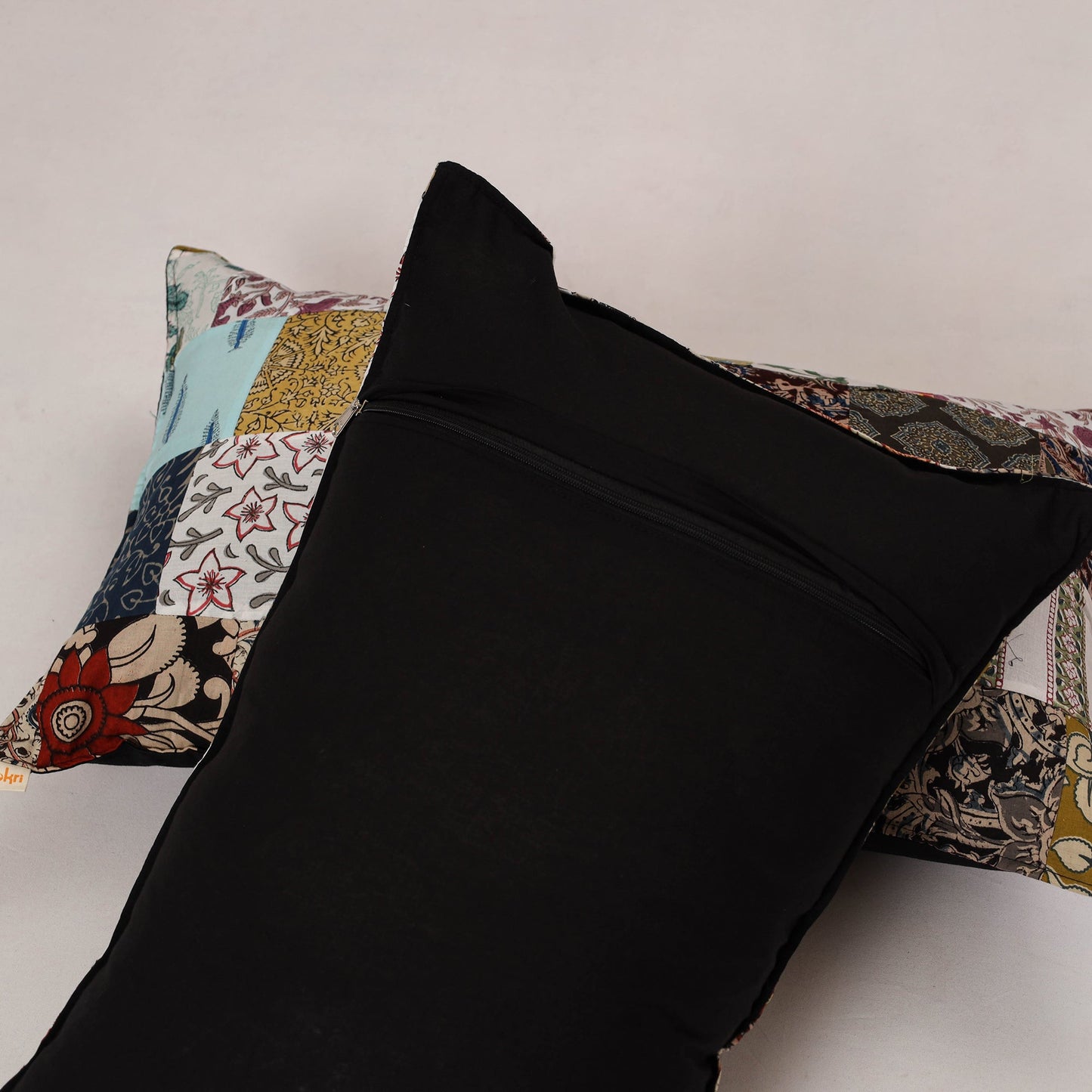 Multicolor - set of 2 patchwork cotton pillow cover 18