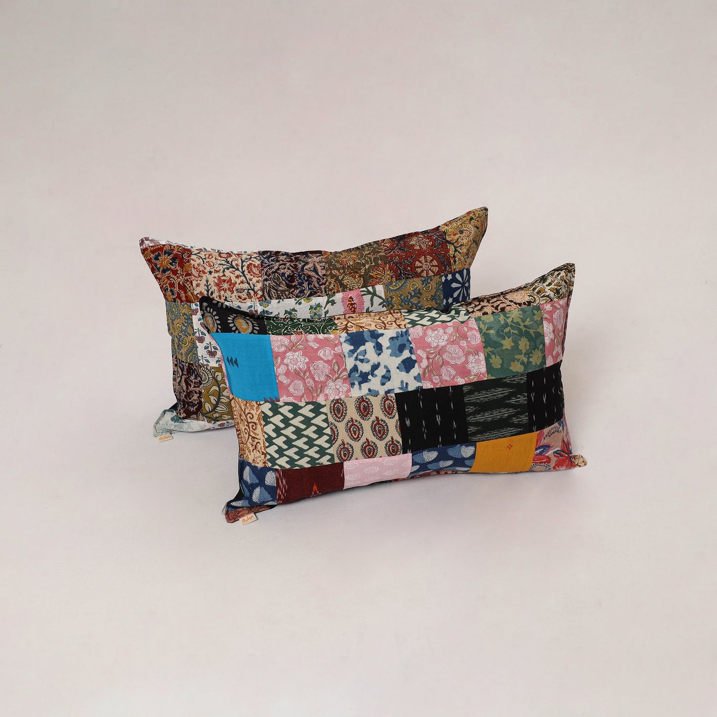 Multicolor - set of 2 patchwork cotton pillow cover 21