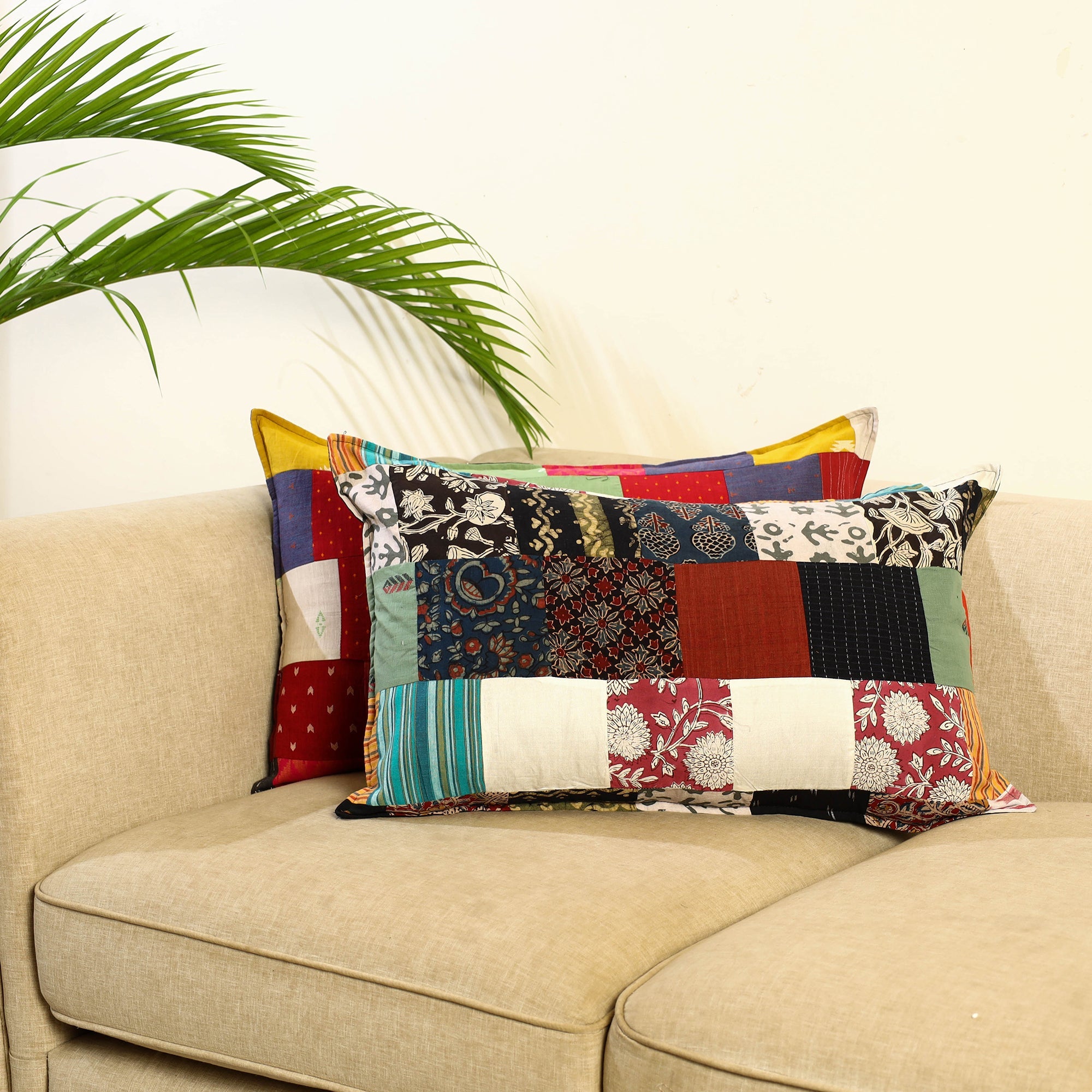 Multicolor - Set of 2 Patchwork Pillow Covers 01