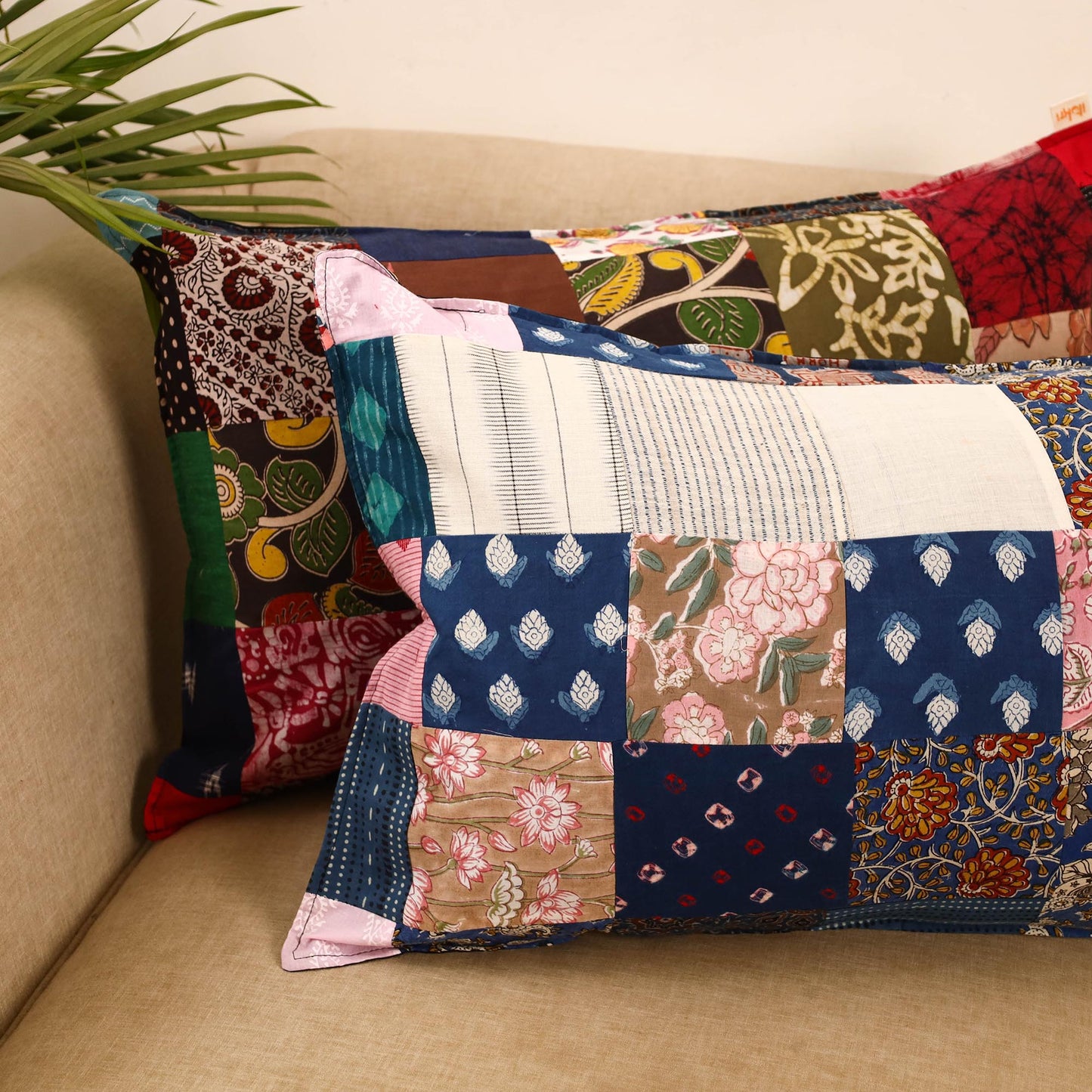 Set of 2 patchwork pillow covers 14 - handcrafted