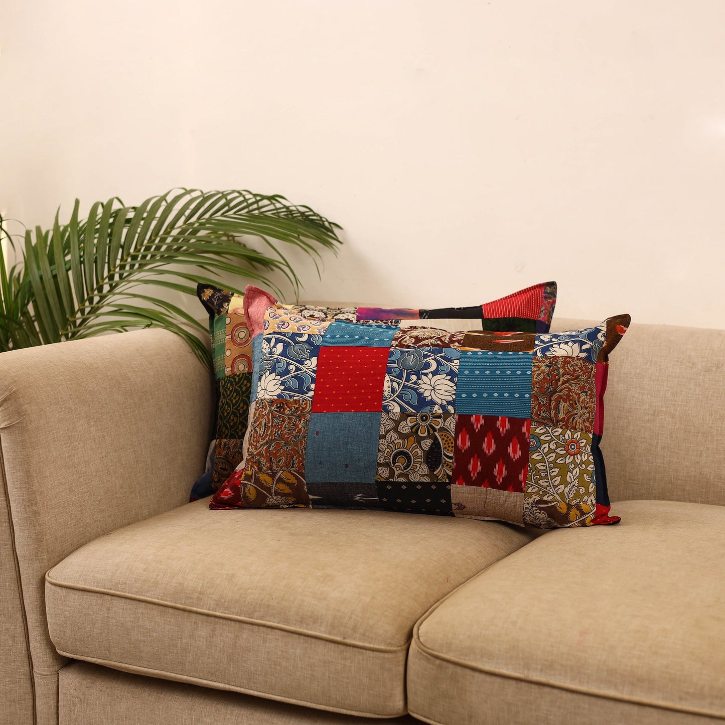 Set of 2 patchwork pillow covers 15 - handcrafted