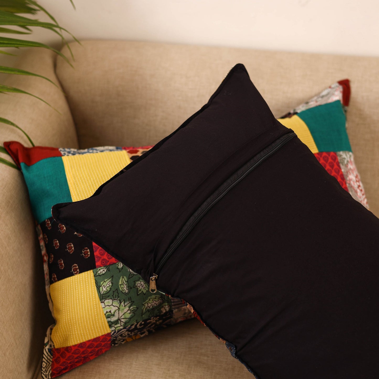 Set of 2 patchwork pillow covers 26 - handcrafted