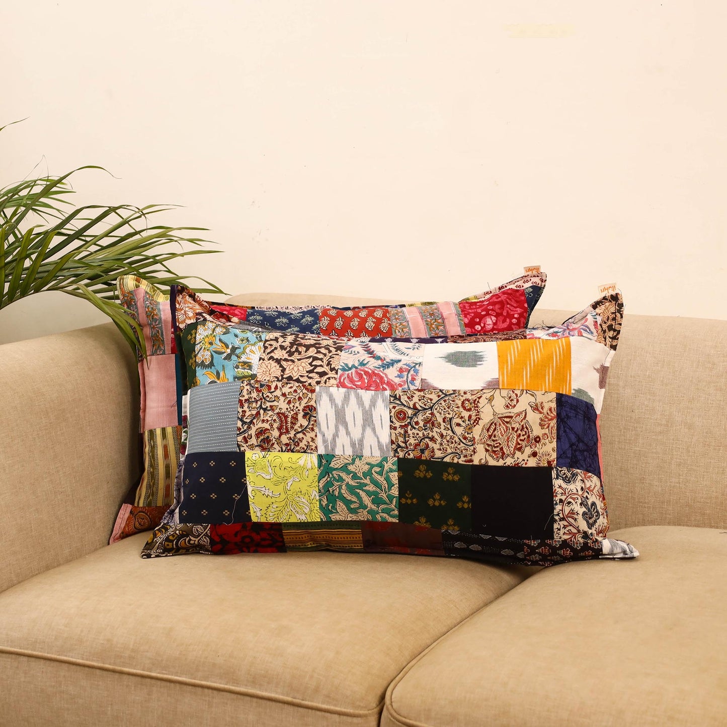 Set of 2 patchwork pillow covers 37 - handcrafted