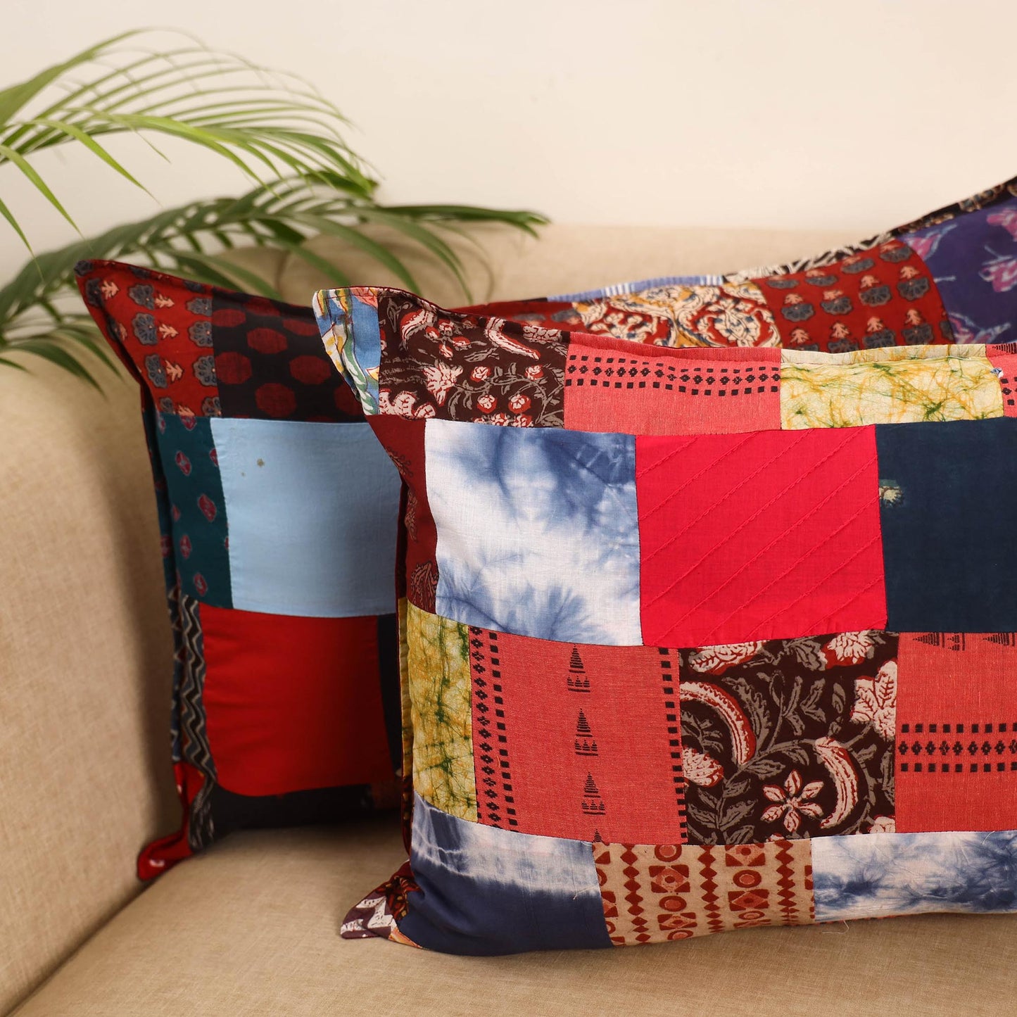 Set of 2 patchwork pillow covers 53 - handcrafted