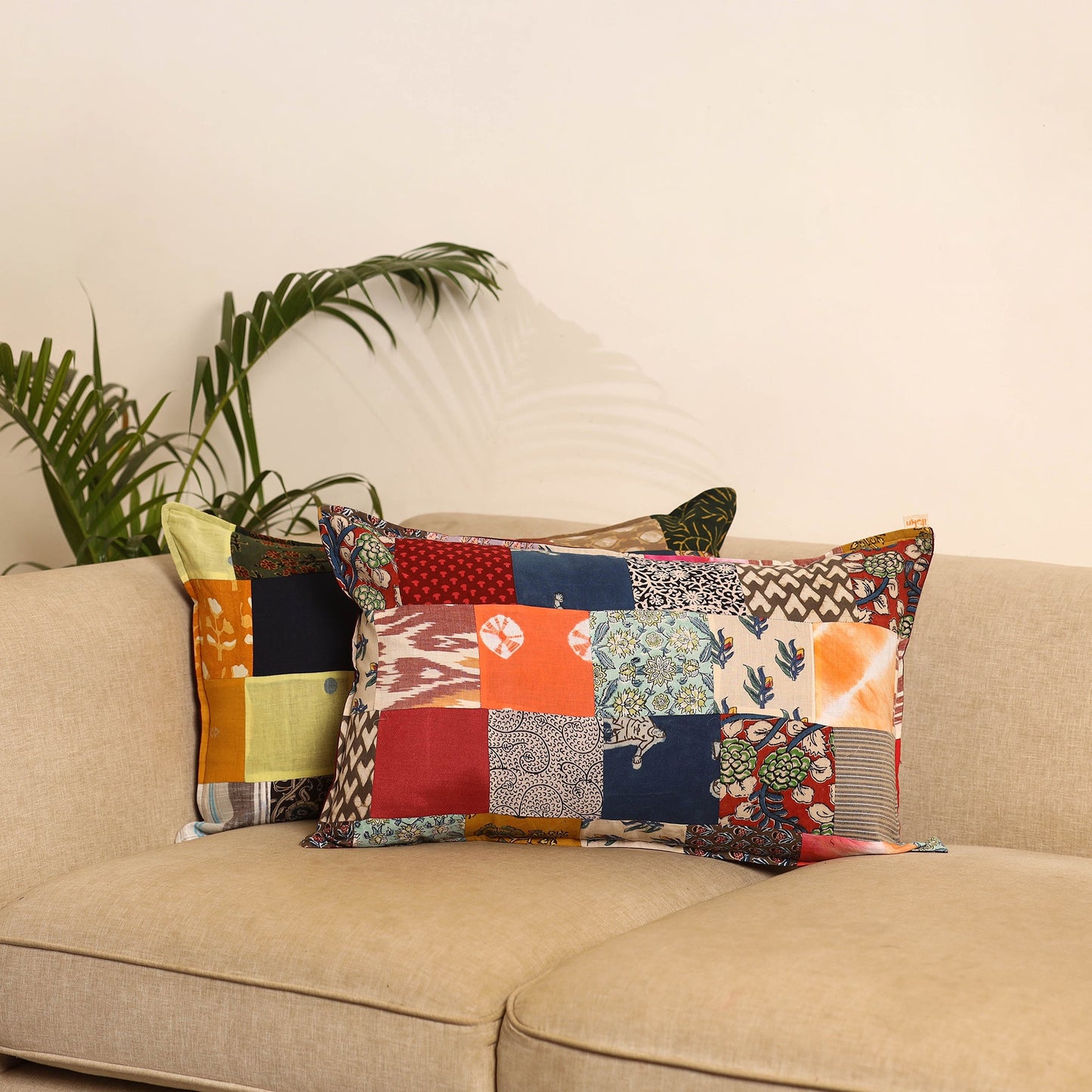 Multicolor - set of 2 patchwork pillow covers 58