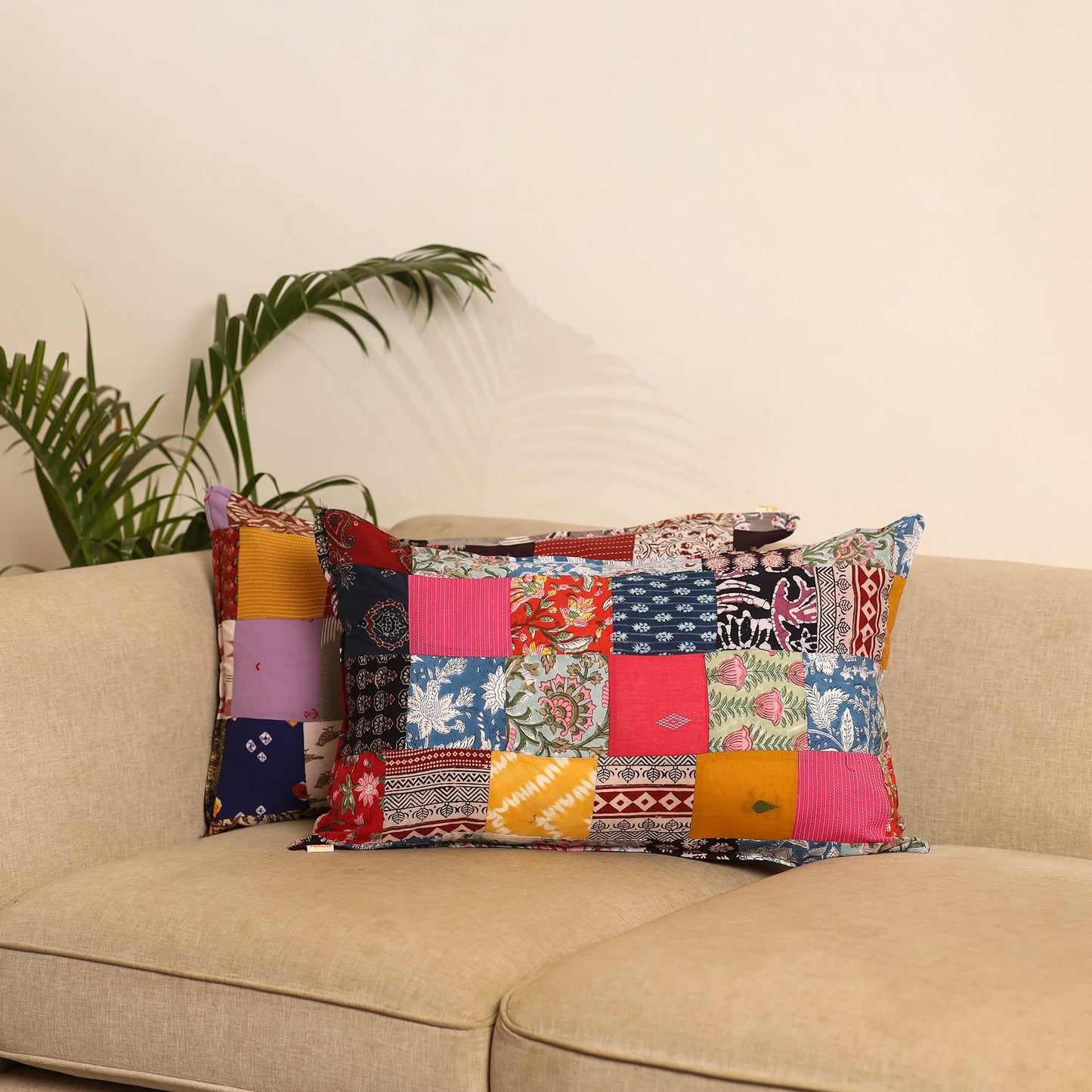 Multicolor - set of 2 patchwork pillow covers 62