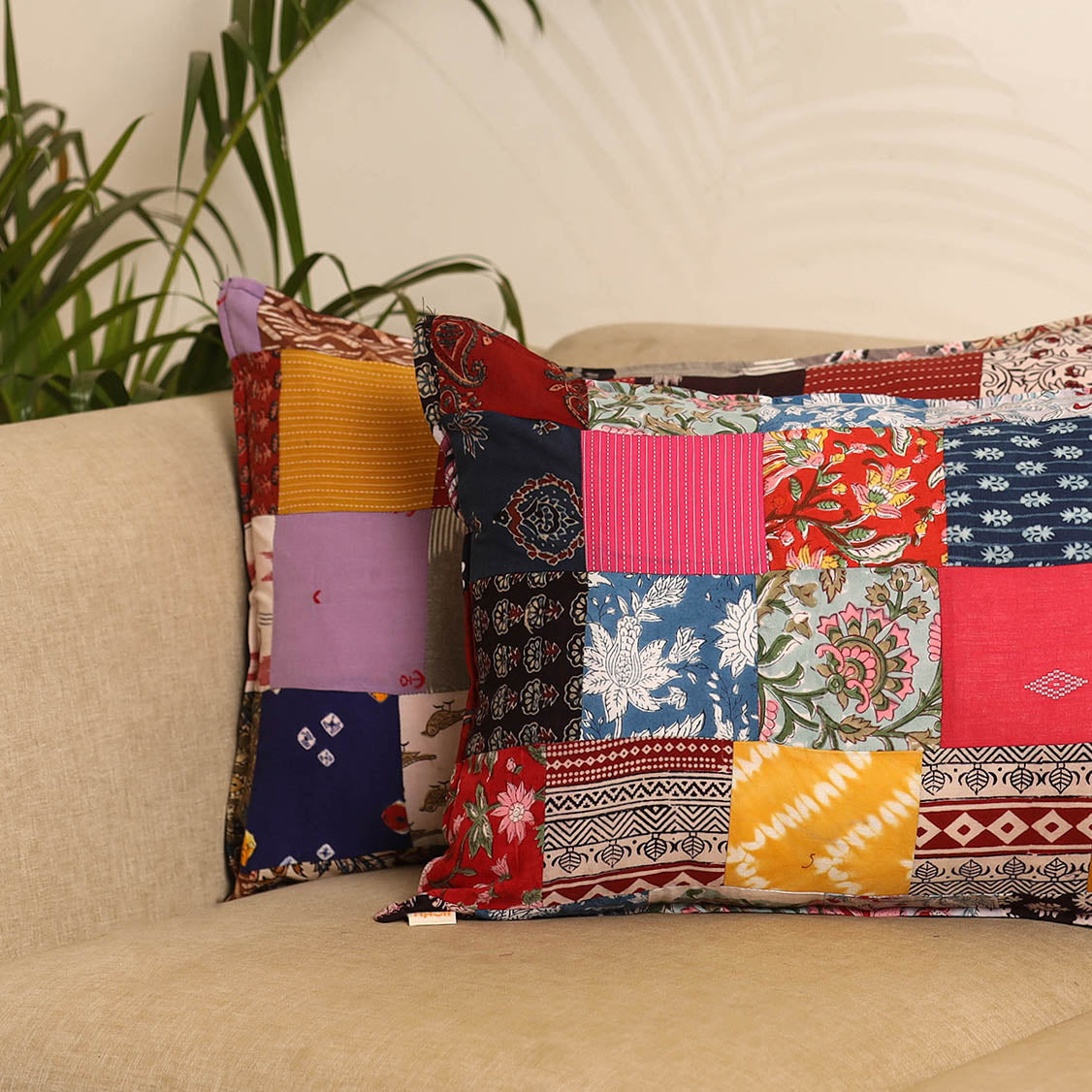 Multicolor - set of 2 patchwork pillow covers 62