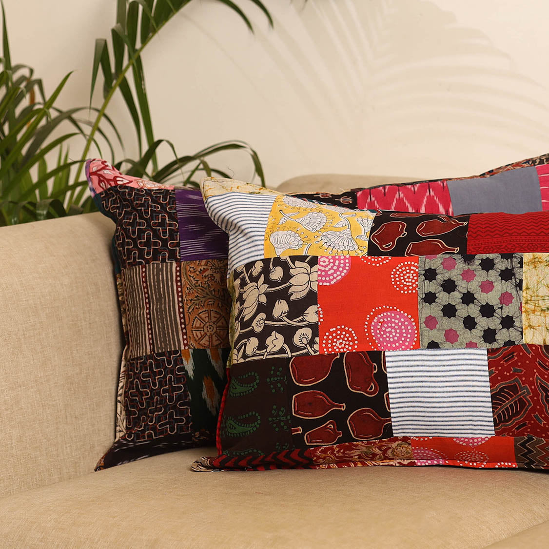 Multicolor - set of 2 patchwork pillow covers 63