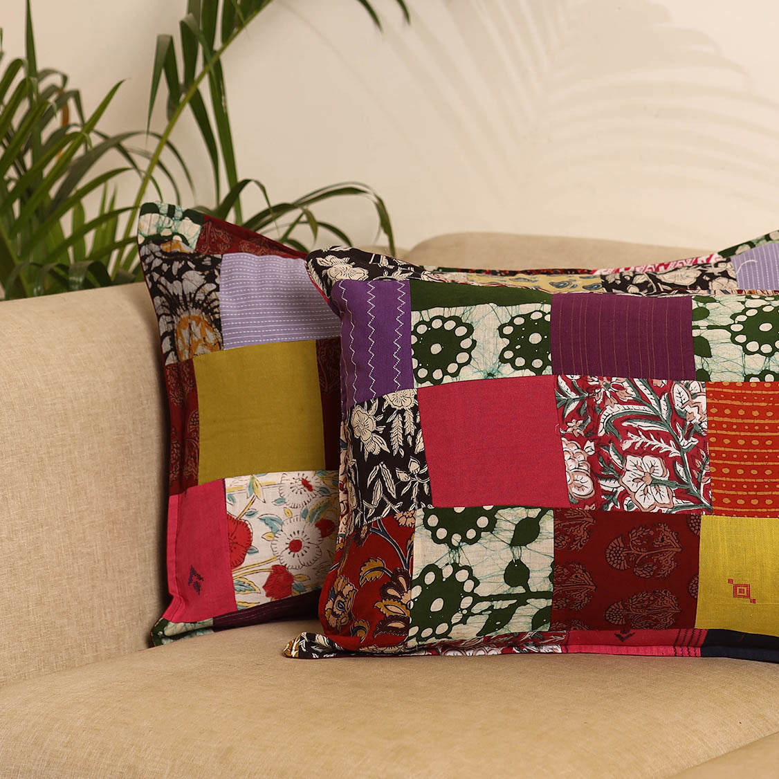 Multicolor - set of 2 patchwork pillow covers 68