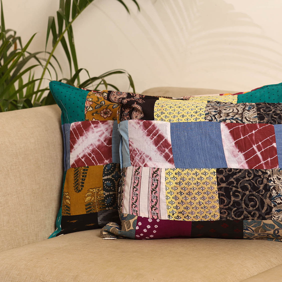 Multicolor - set of 2 patchwork pillow covers 72