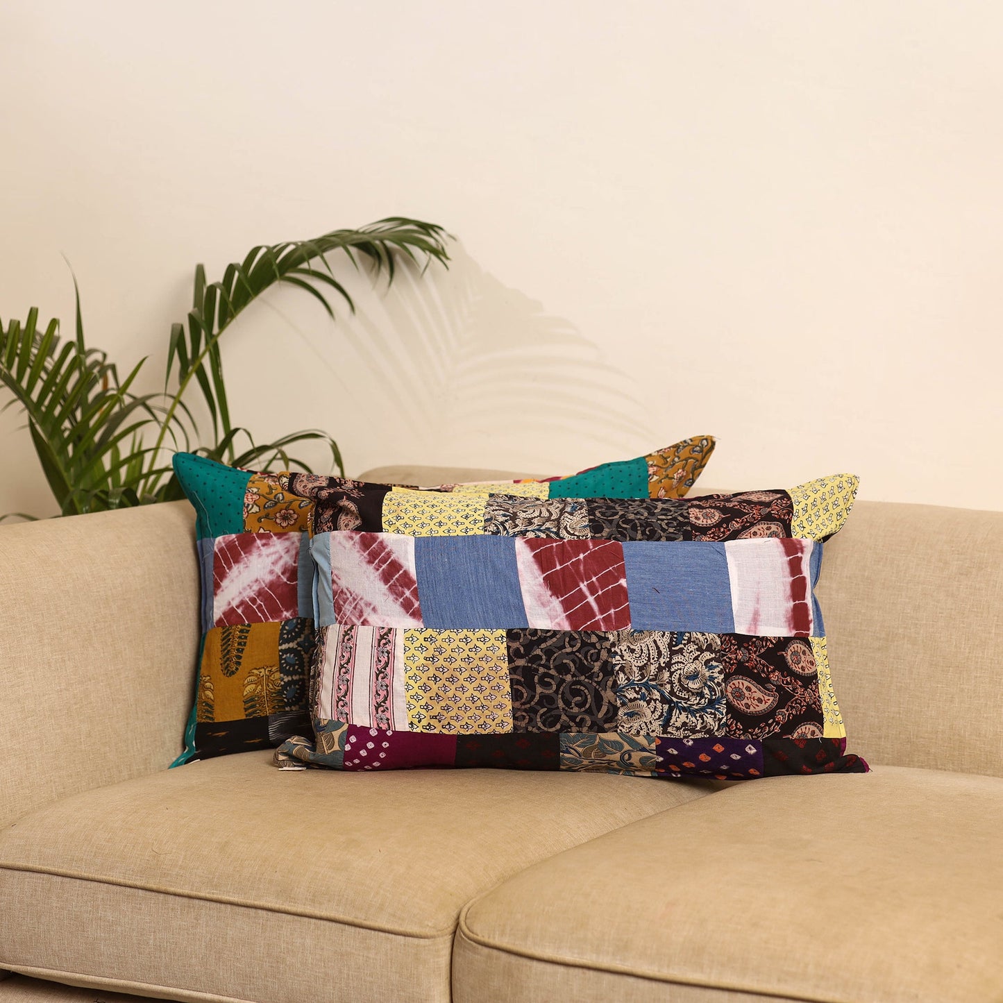 Multicolor - set of 2 patchwork pillow covers 72