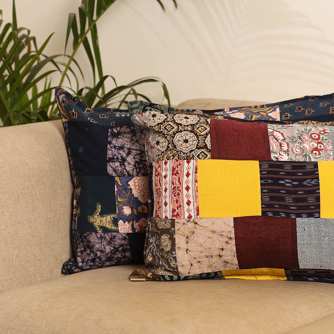 Multicolor - set of 2 patchwork pillow covers 76