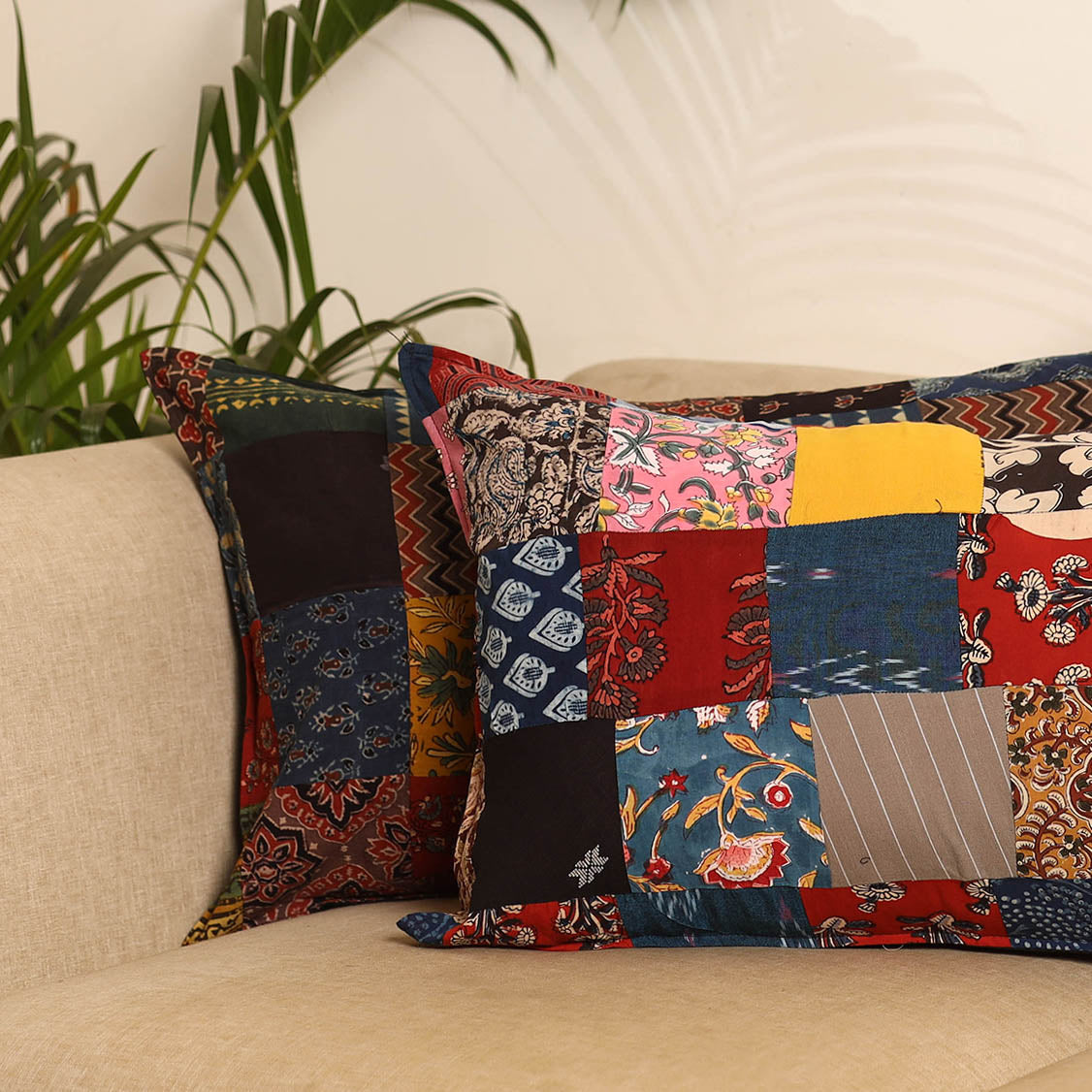 Multicolor - set of 2 patchwork pillow covers 80