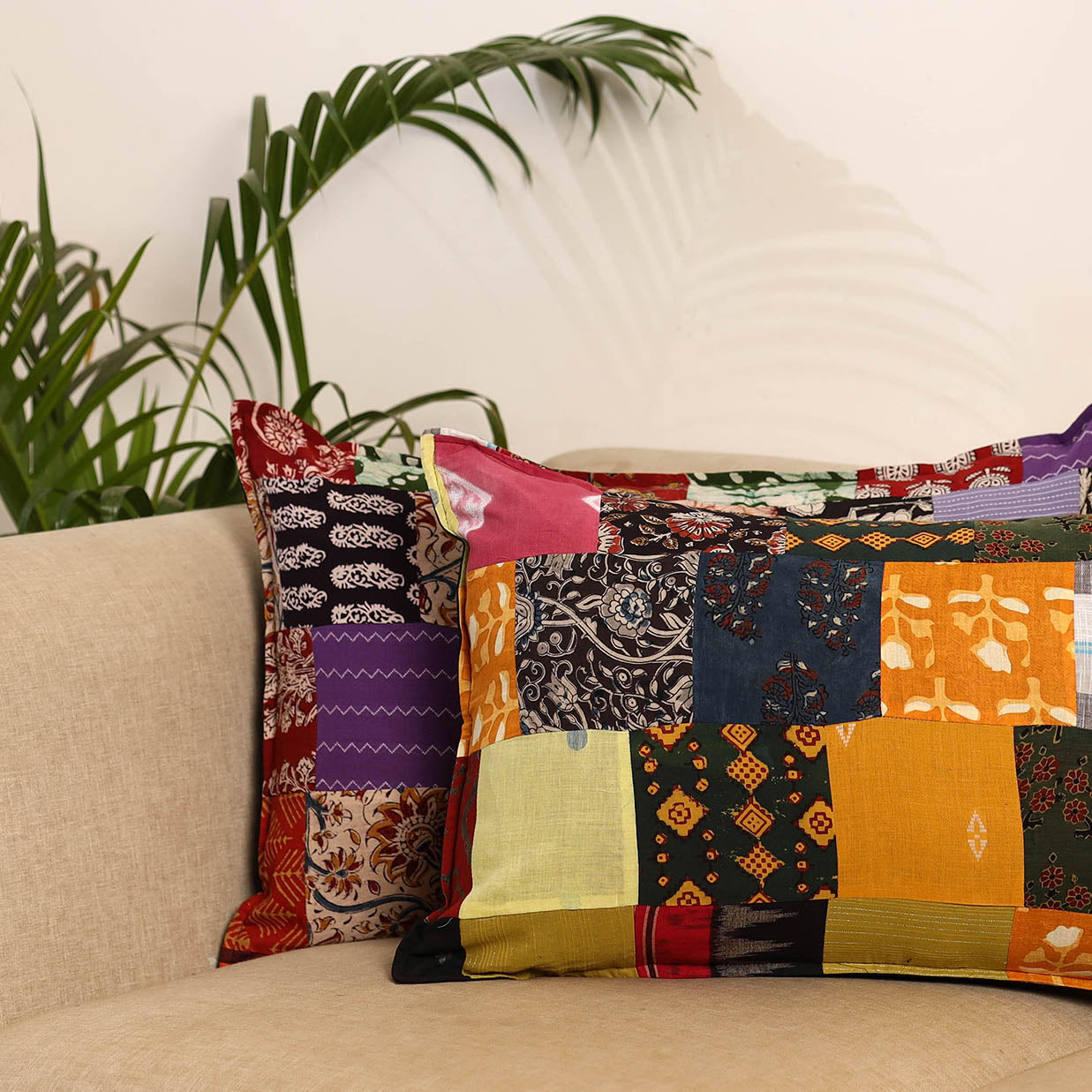 Multicolor - set of 2 patchwork pillow covers 82