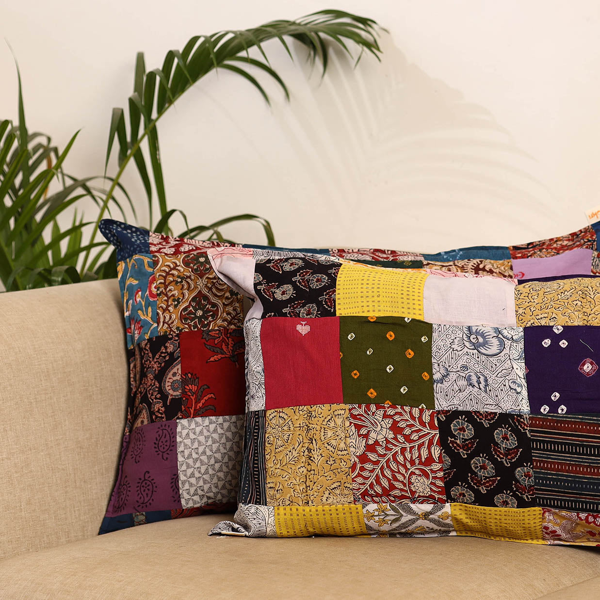 Multicolor - set of 2 patchwork pillow covers 86