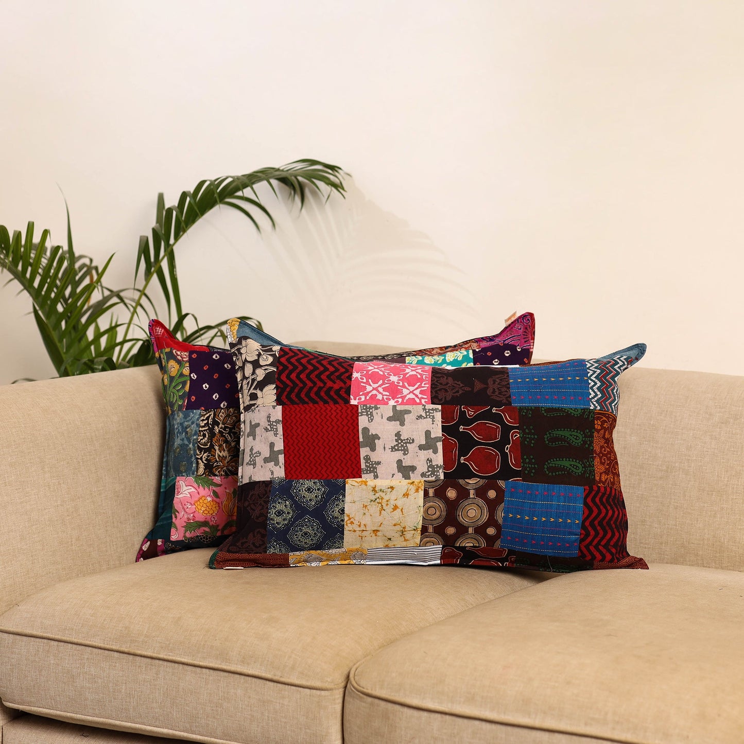 Multicolor - set of 2 patchwork pillow covers 87