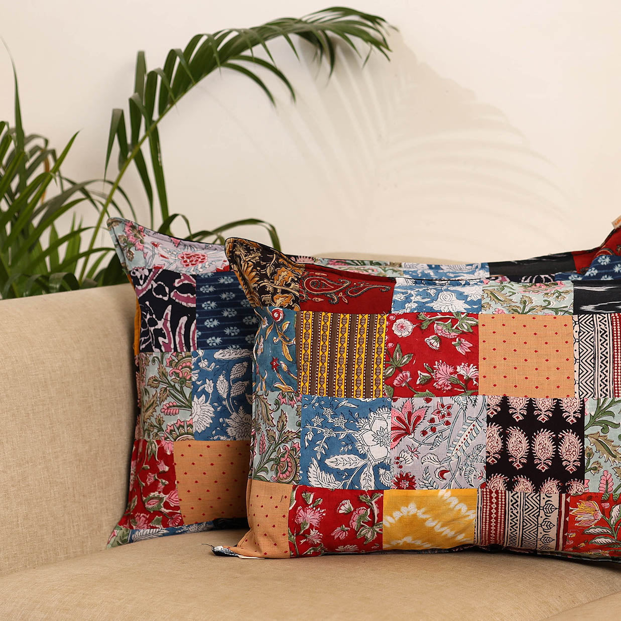 Multicolor - set of 2 patchwork pillow covers 88