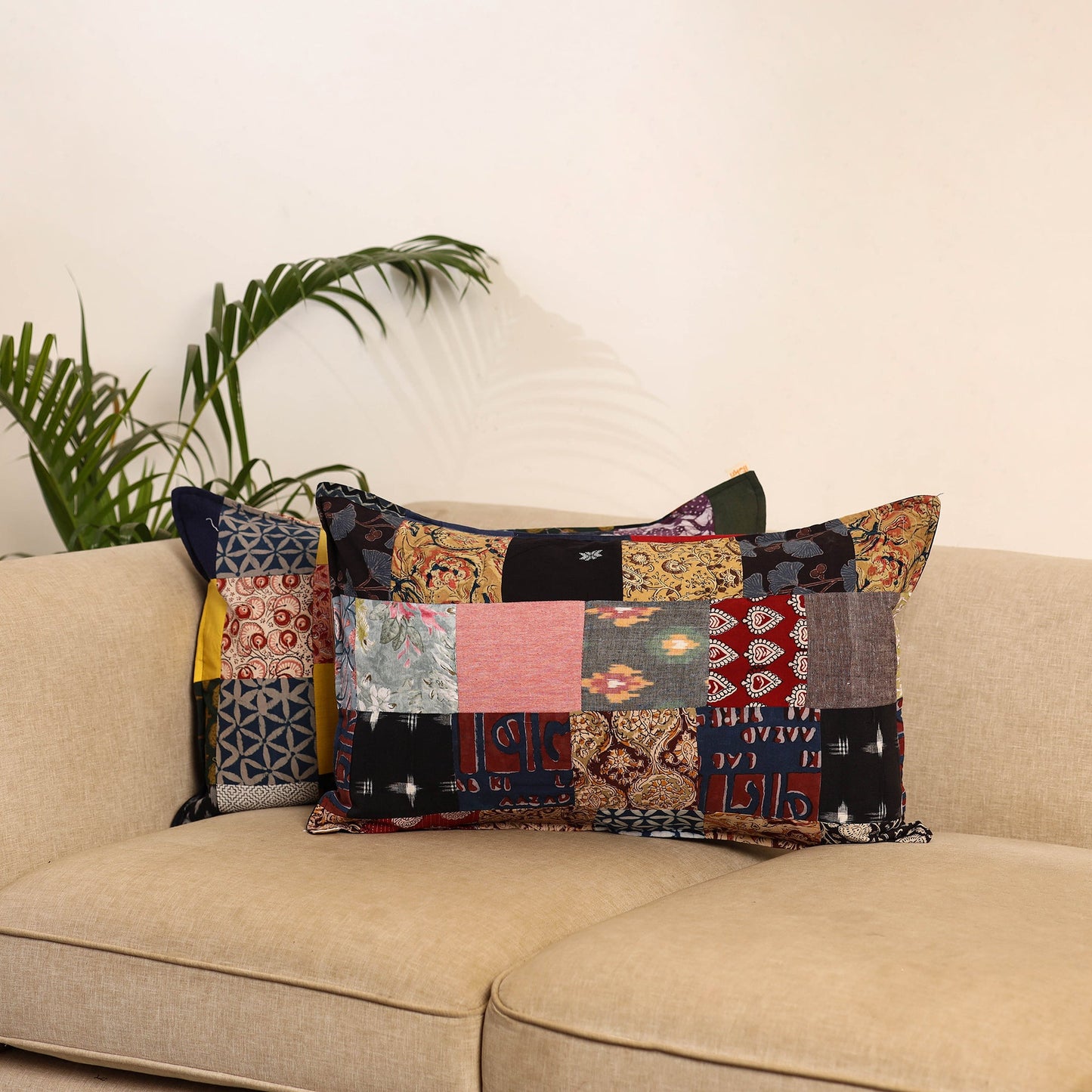 Multicolor - set of 2 patchwork pillow covers 95
