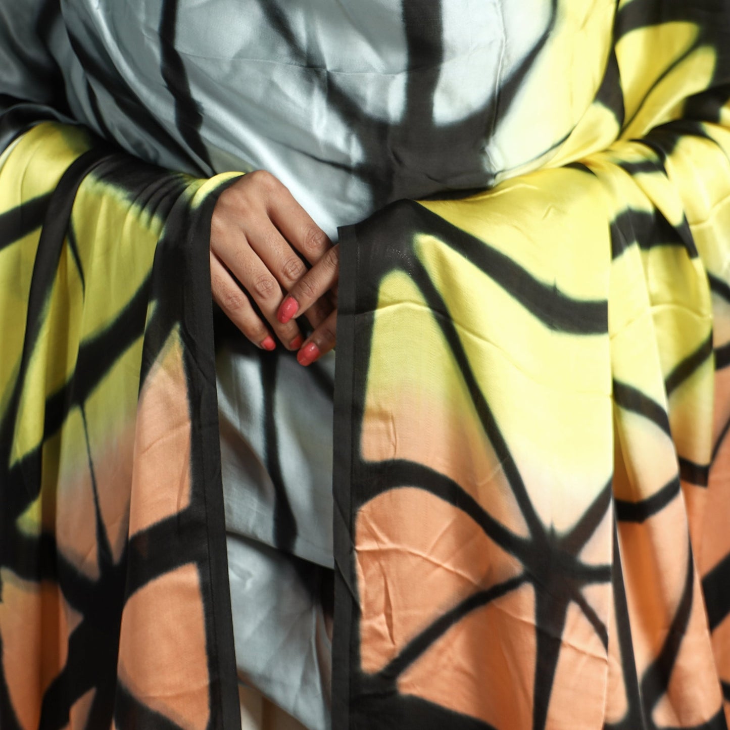 Multicolor - shibori clamp dyed modal silk dupatta