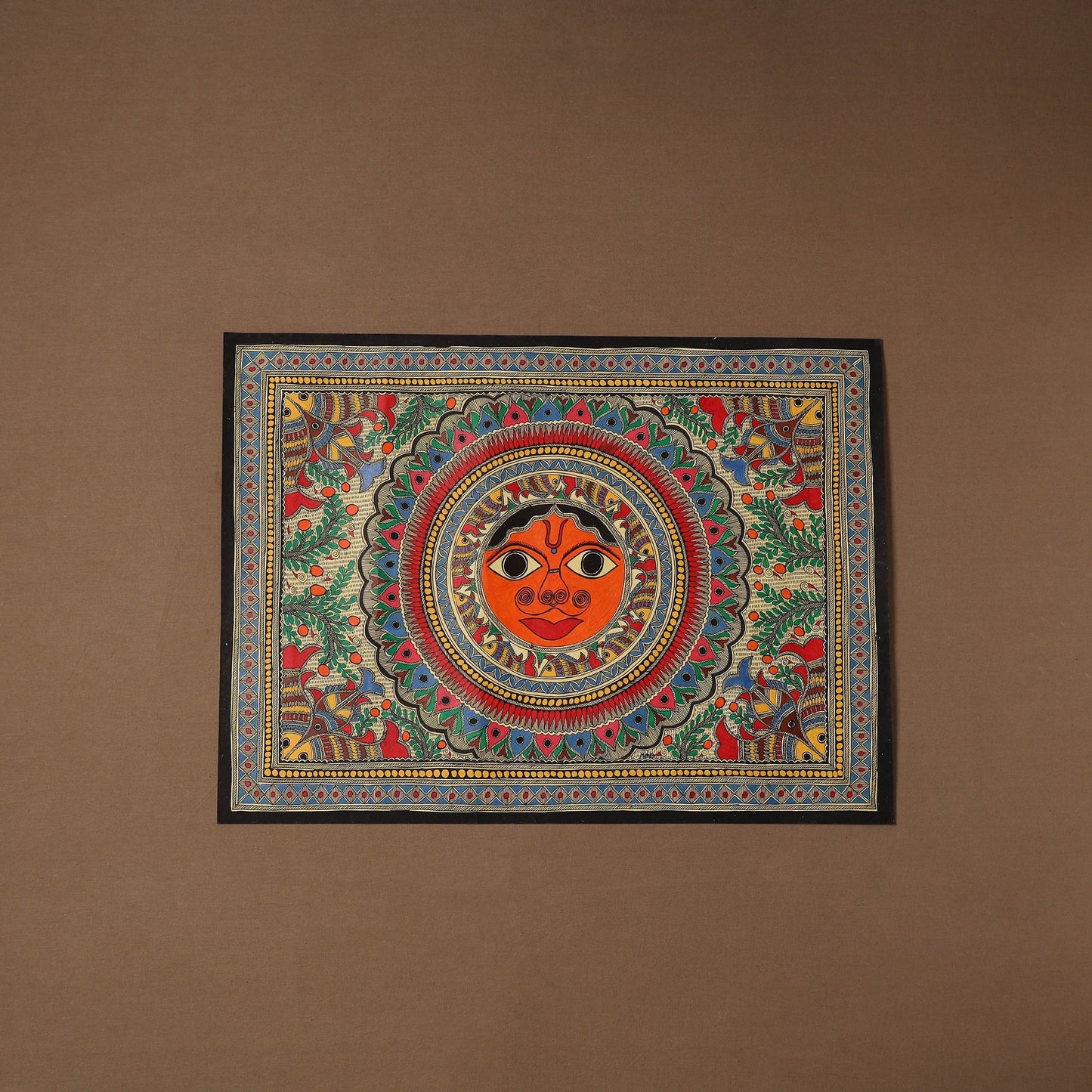 Handpainted madhubani painting by hira devi (22 x 30 in) 01