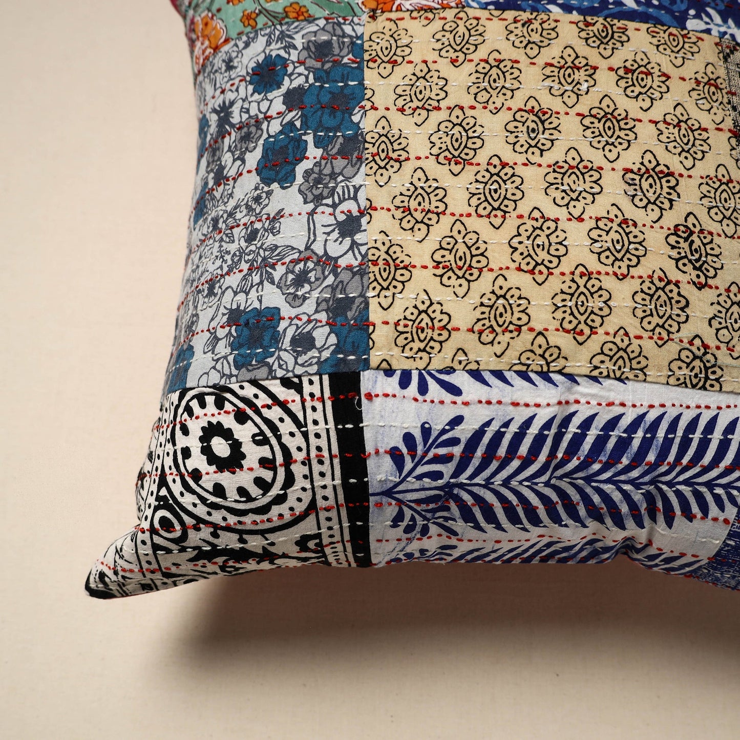 Tagai patchwork cushion cover (16 x 16 in) 111 - handcrafted