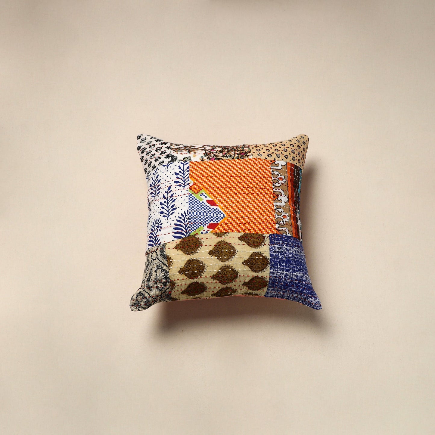 Tagai patchwork cushion cover (16 x 16 in) 39 - handcrafted