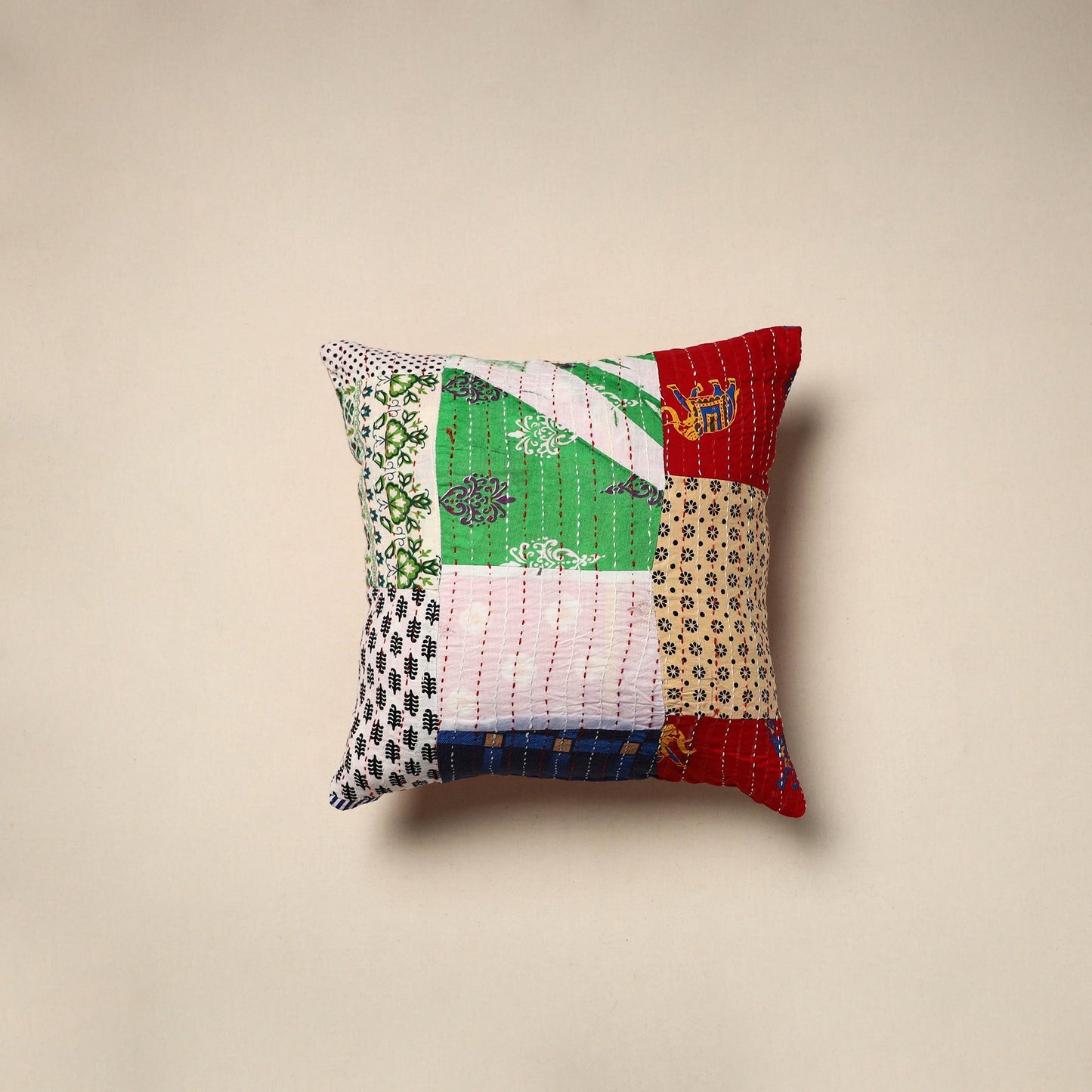 Tagai patchwork cushion cover (16 x 16 in) 43 - handcrafted