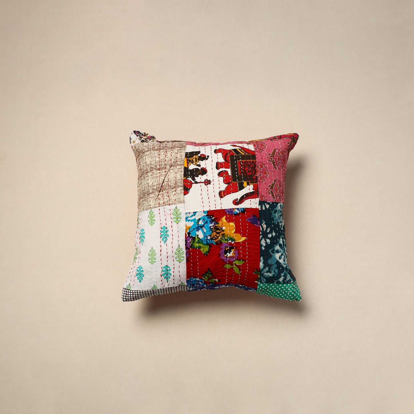 Tagai patchwork cushion cover (16 x 16 in) 69 - handcrafted