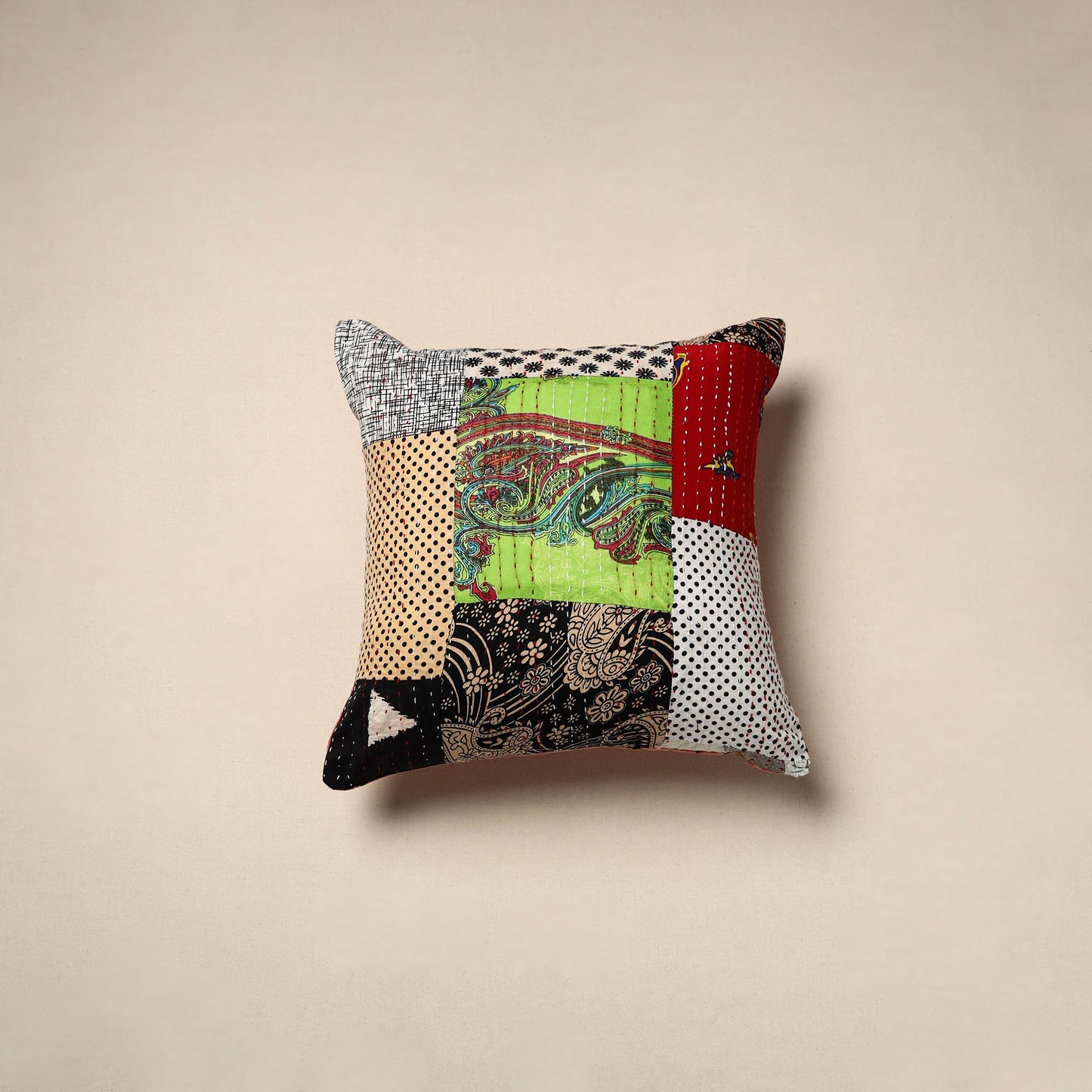Tagai patchwork cushion cover (16 x 16 in) 73 - handcrafted