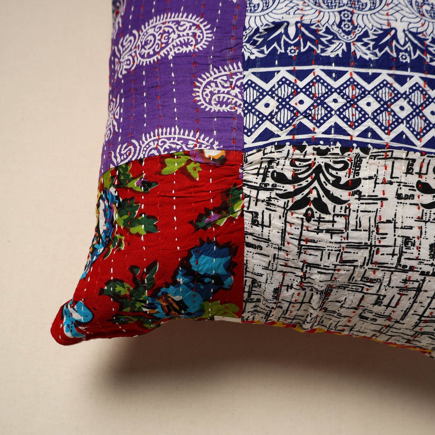 Tagai patchwork cushion cover (16 x 16 in) 87 - handcrafted