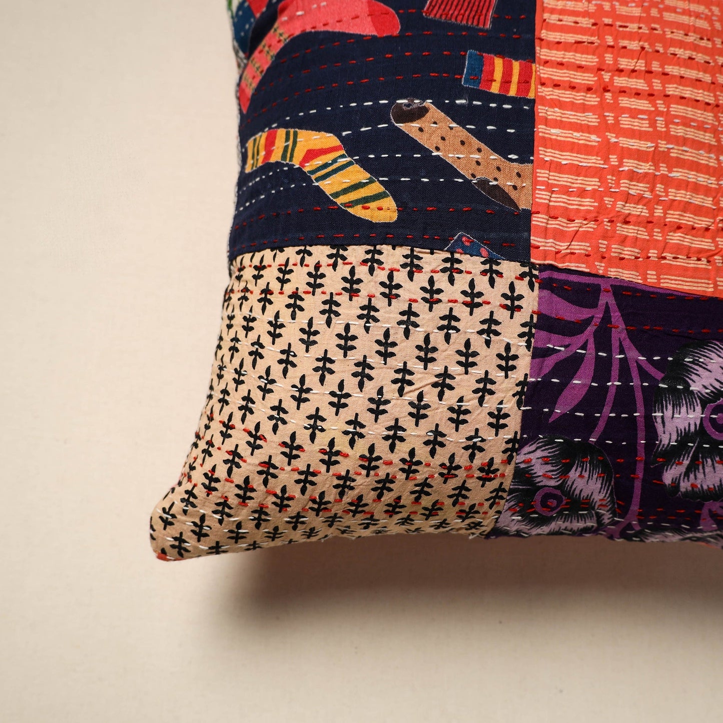 Tagai patchwork cushion cover (16 x 16 in) 97 - handcrafted