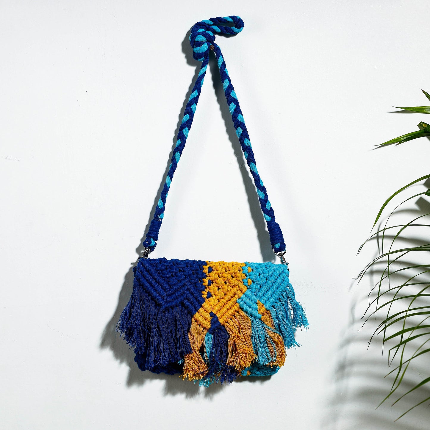 Multicolor Thread Work Handcrafted Macrame Sling Bag