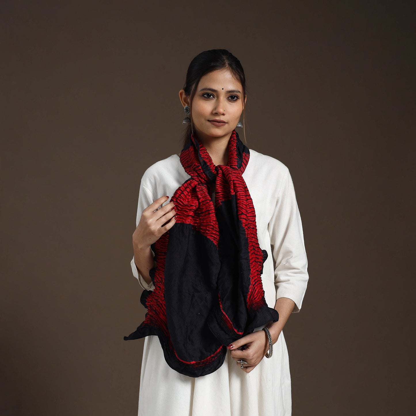 Multicolor Tie & Dye Gajji Silk Shibori Stole