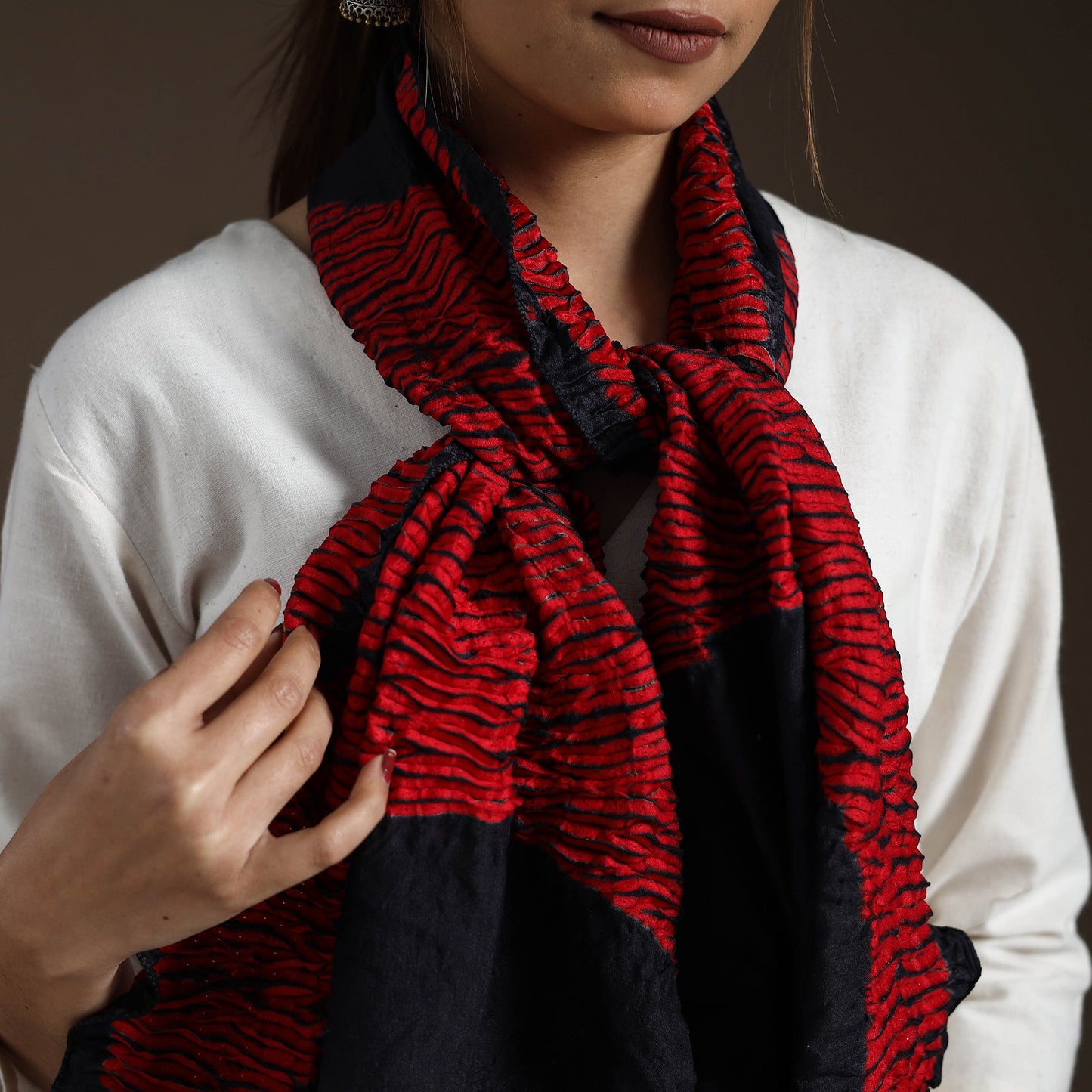 Multicolor Tie & Dye Gajji Silk Shibori Stole