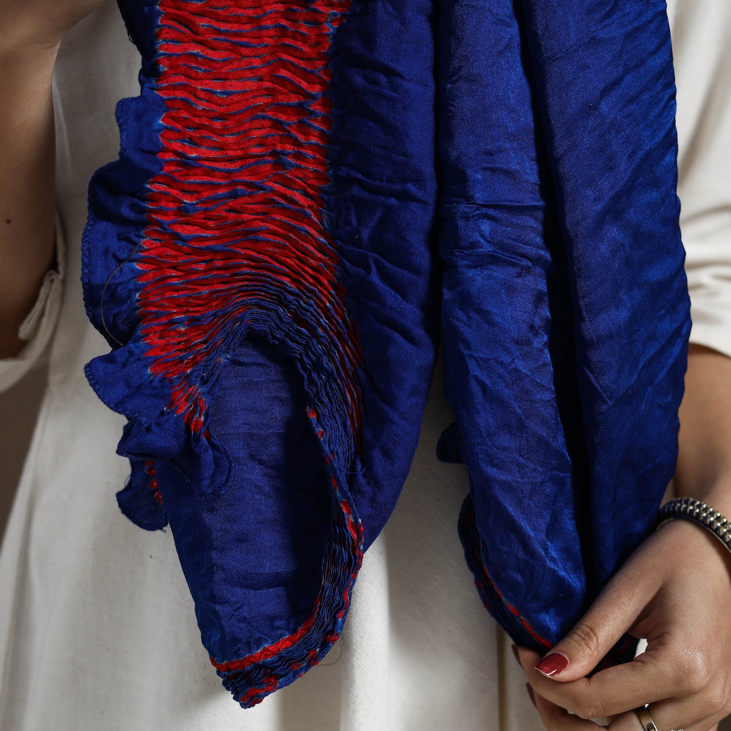 Multicolor Tie & Dye Gajji Silk Shibori Stole