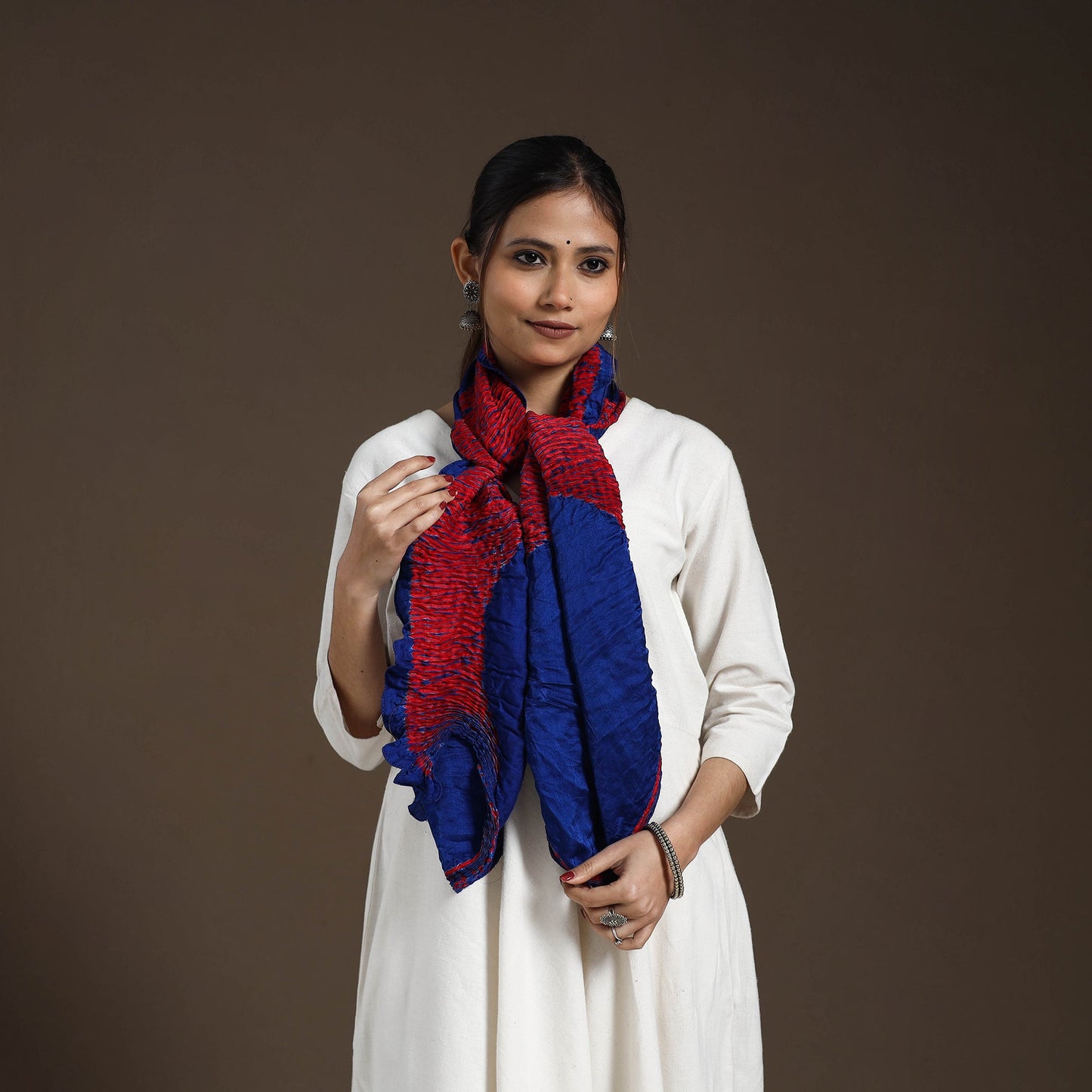 Multicolor Tie & Dye Gajji Silk Shibori Stole