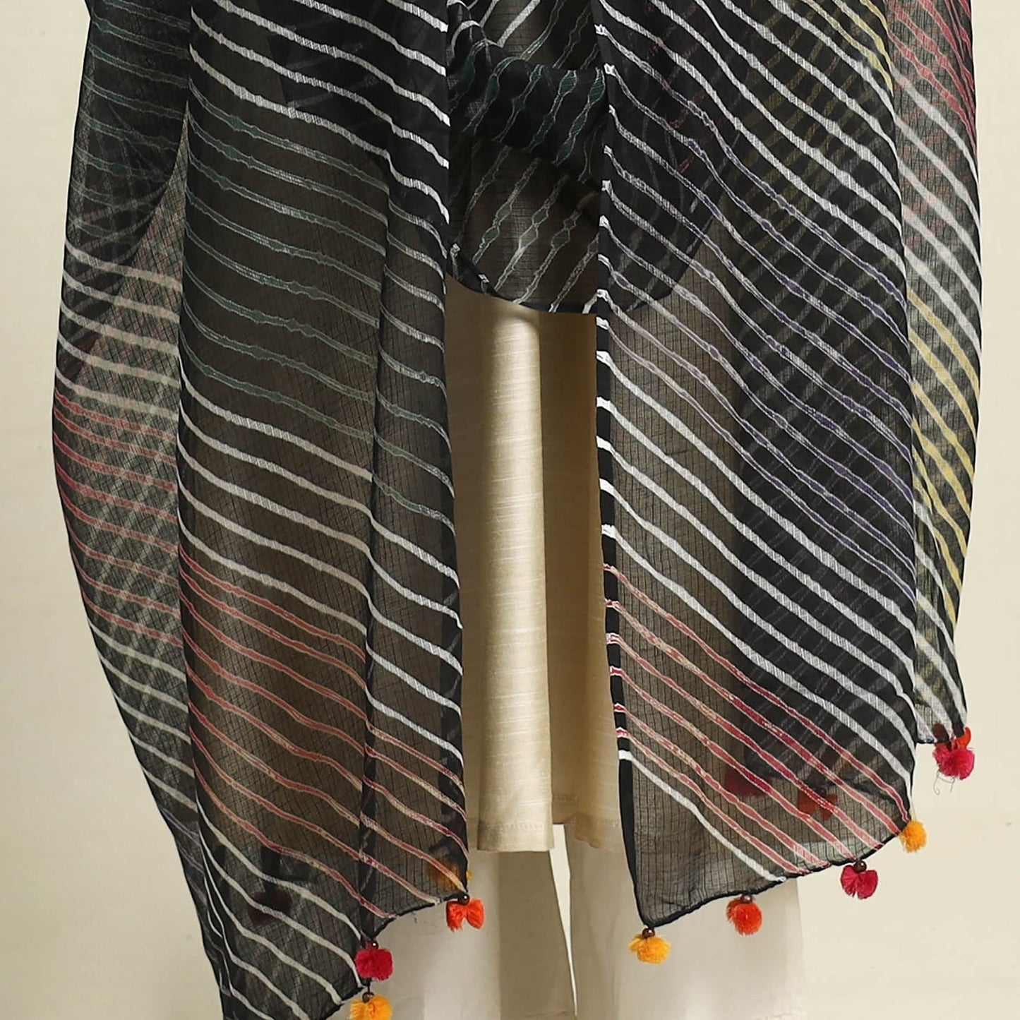 Buy Tie & Dye Multicolor Kota Doria Cotton Leheriya Dupatta