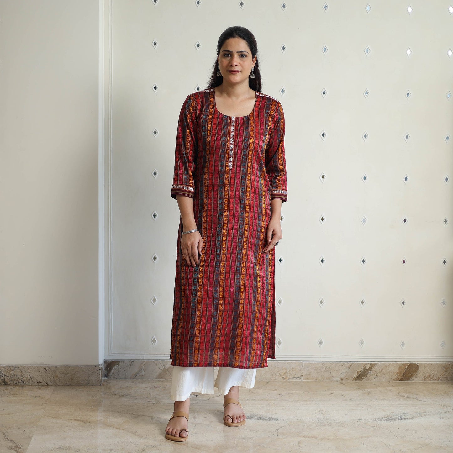 Multicolor - traditional cotton khun straight kurta