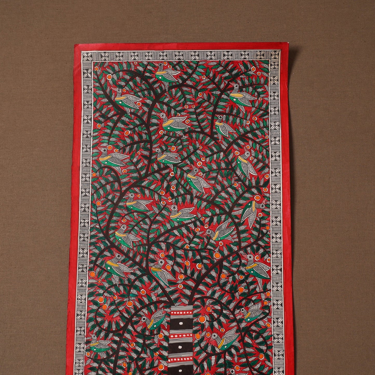 Handpainted madhubani painting by hira devi (30 x 11 in) 17