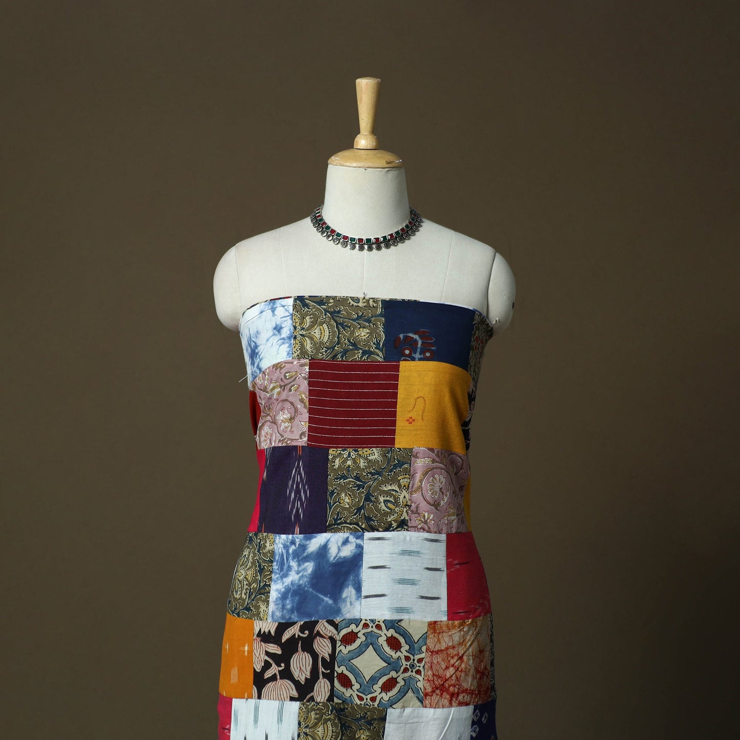 Multicolor - tukdi patchwork cotton unstitched kurta